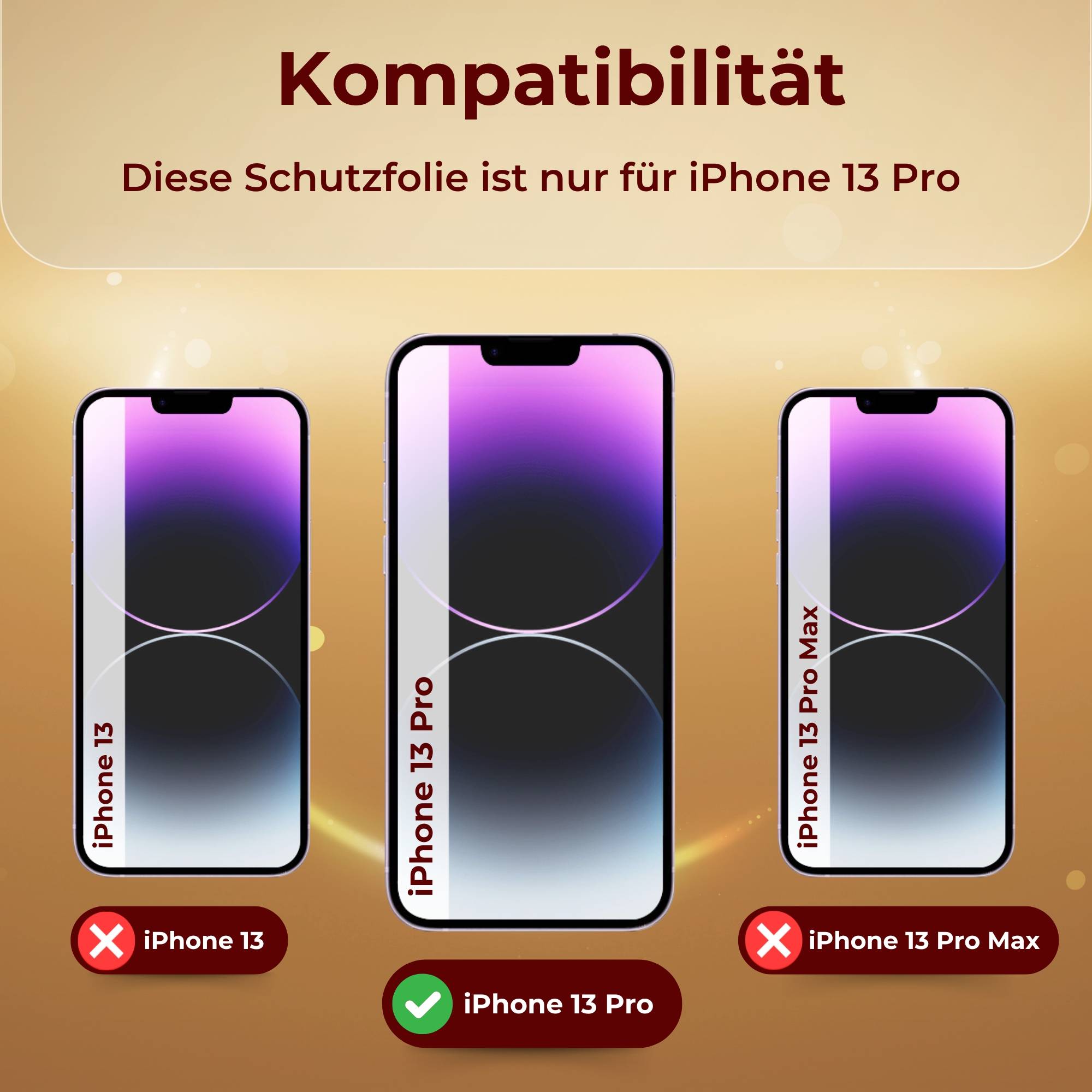 4x 9H Panzerglas für iPhone 13 Pro HD KLAR echtes Tempered Glass Panzerfolie Displayschutz Schutzglas Hartglas Schutzfolie Screen-Protector
