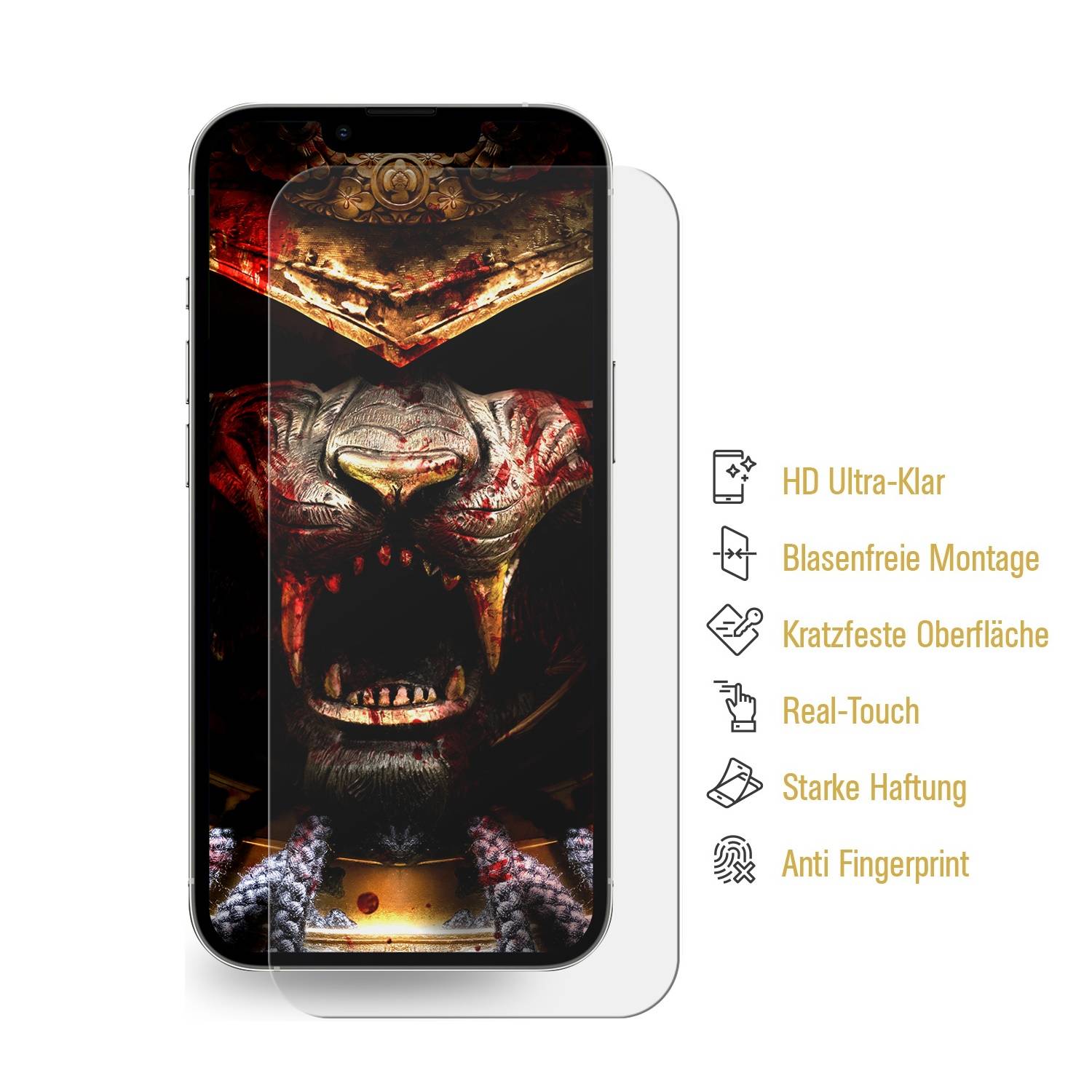 2x 9H Nano-Glass für iPhone 13 FULL COVER 3D KLAR Anti-Shock Anti-Bruch Anti-Stoß Anti-Schmutz Panzernanoglas Displayschutz Schutzfolie Panzerfolie