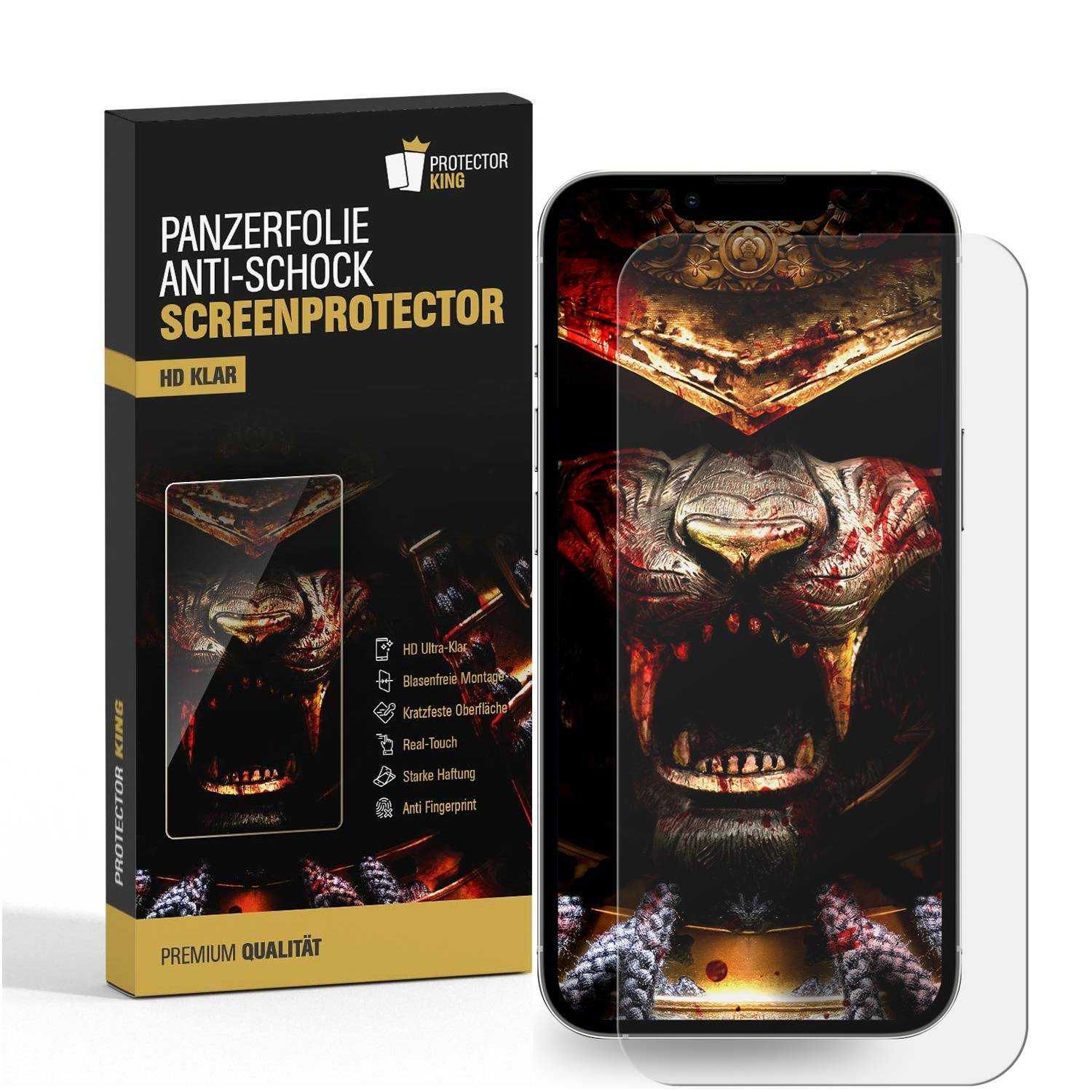 2x 9H Nano-Glass für iPhone 13 FULL COVER 3D KLAR Anti-Shock Anti-Bruch Anti-Stoß Anti-Schmutz Panzernanoglas Displayschutz Schutzfolie Panzerfolie