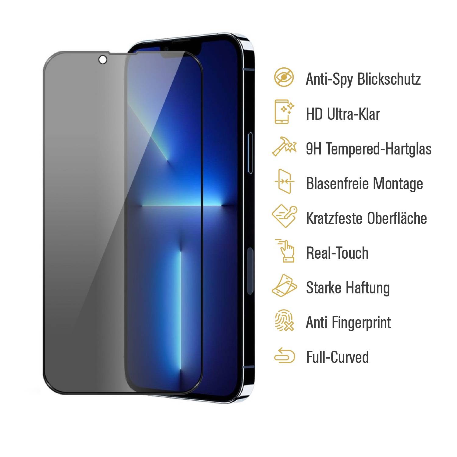 6x Blickschutz 9H Panzerhartglas für iPhone 13 Mini ANTI-SPY PRIVACY Displayschutz Panzerfolie Schutzfolie echtes Tempered Panzerglas Schutzglas