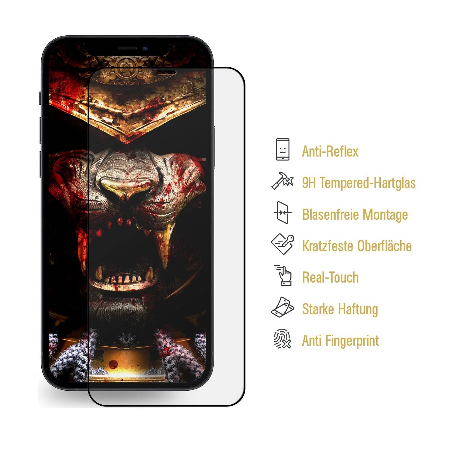 6x 9H Panzerglas für iPhone 12 Mini Displayschutz Schutzglas Hartglas Schutzfolie Panzerfolie Displayglas ANTI-REFLEX MATT ENTSPIEGELT