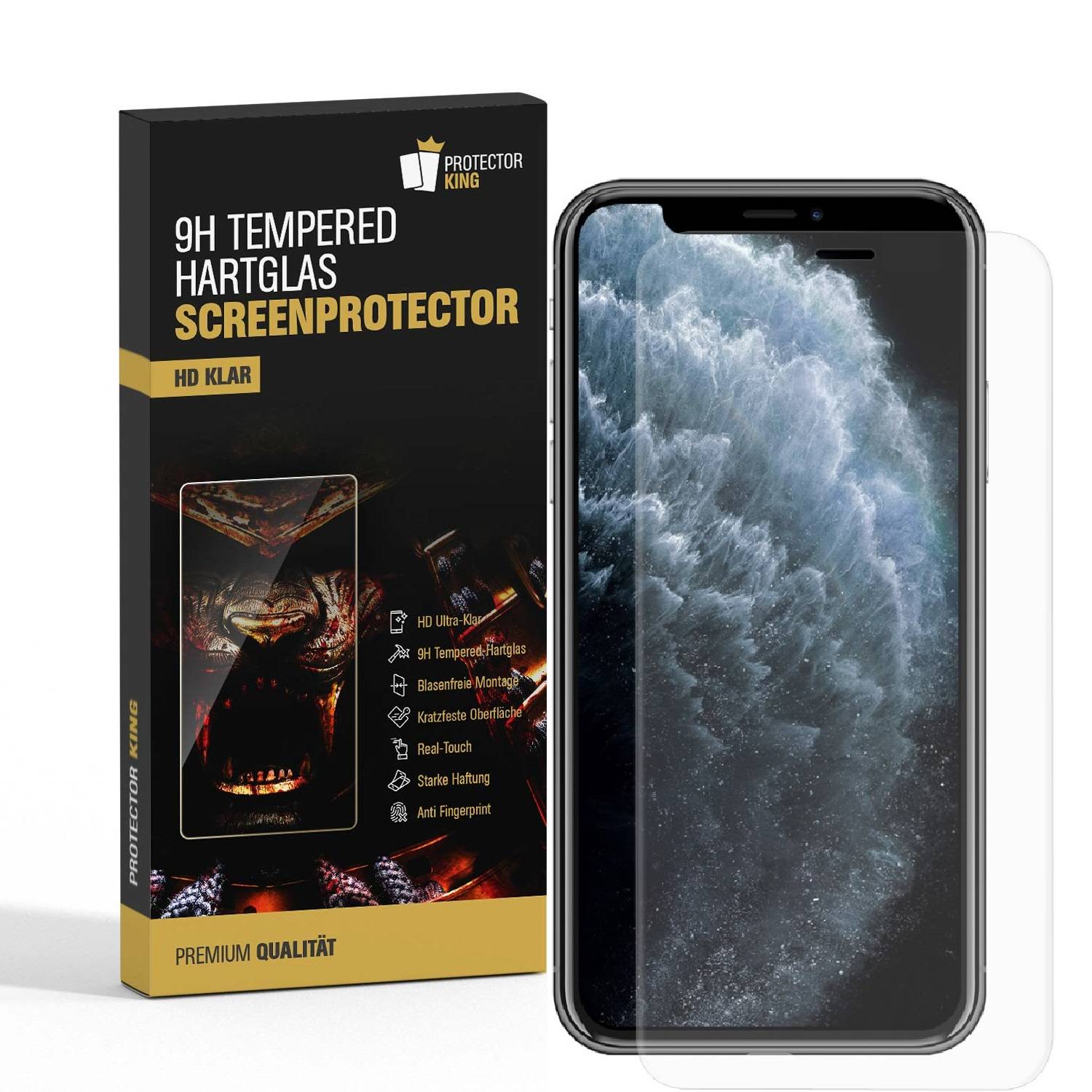 2x 9H Panzerglas für iPhone 11 Pro 3D A++ kristallklar Displayschutz Panzerfolie Schutzfolie Schutzglas echtes Tempered Glass Screen-Protector