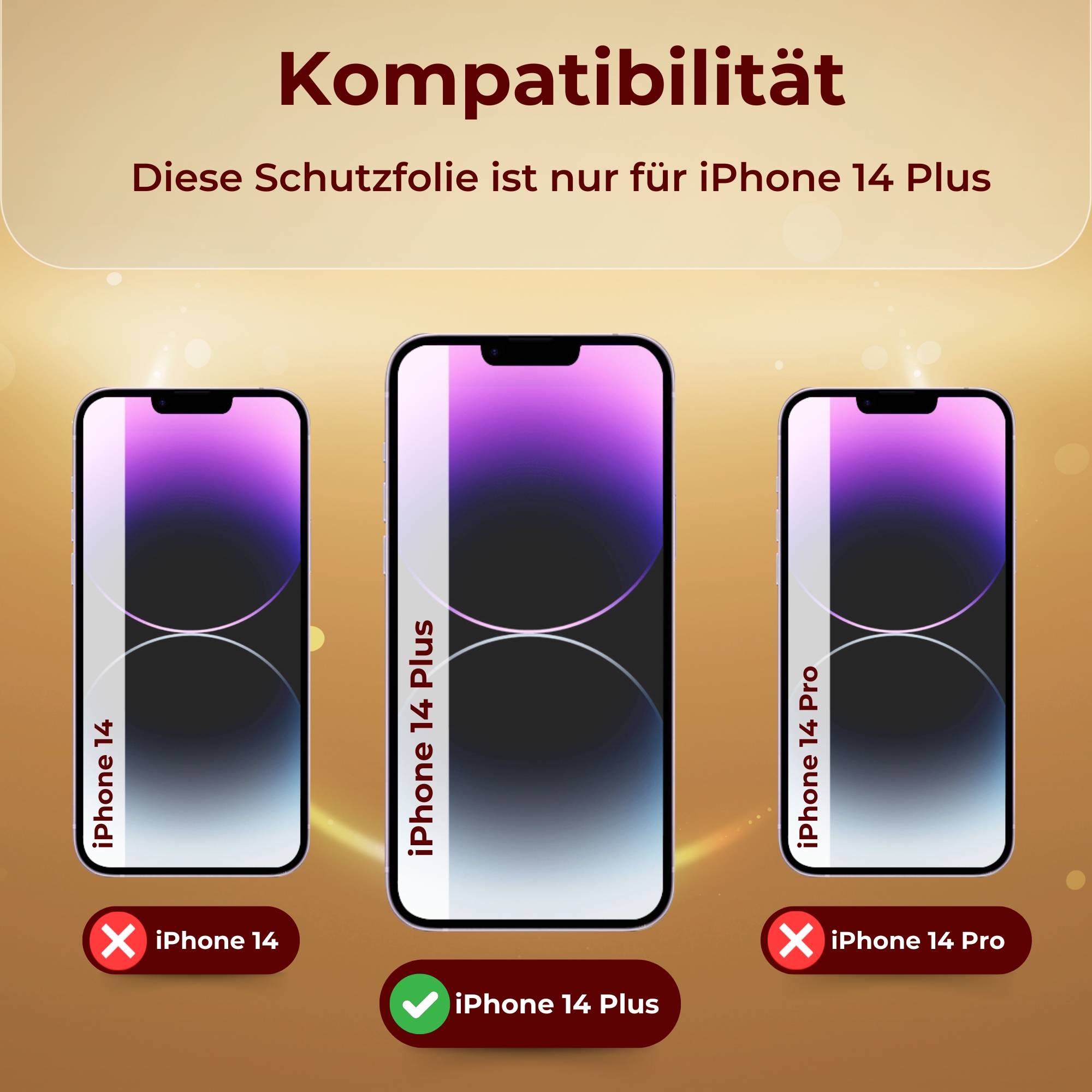 4x 9H Panzerglas für iPhone 14 Plus HD KLAR echtes Tempered Glass Panzerfolie Displayschutz Schutzglas Hartglas Schutzfolie Screen-Protector