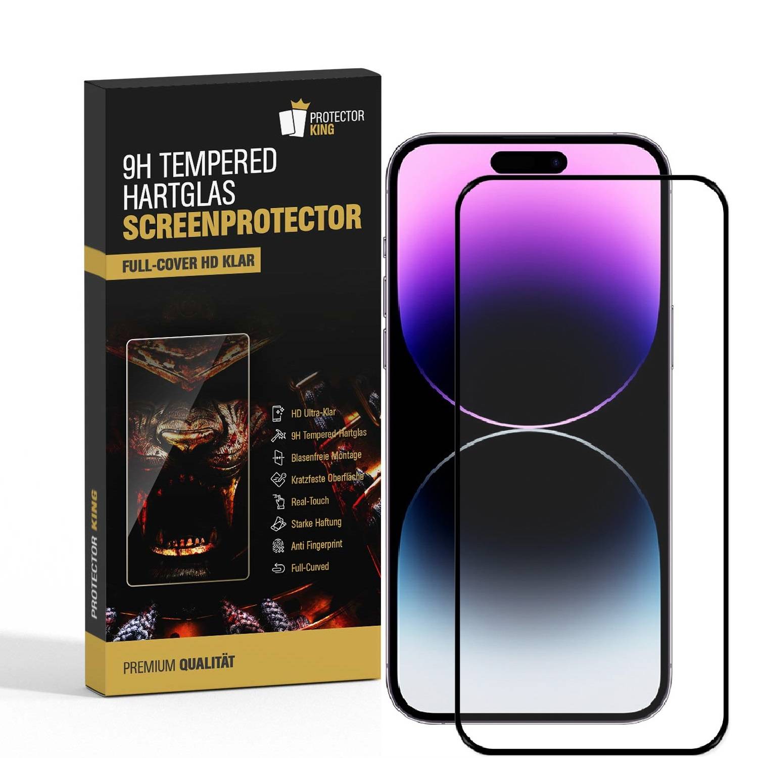 4x 9H Panzerglas für iPhone 16 Pro Max FULL COVER HD KLAR echtes Tempered Glass Panzerfolie Displayschutz Schutzglas Hartglas Schutzfolie