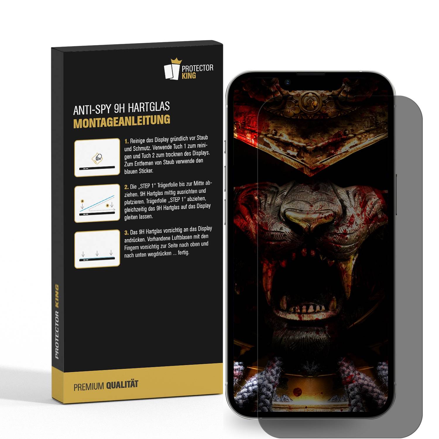 3x Blickschutz 9H Panzerhartglas für iPhone 14 Pro ANTI-SPY PRIVACY Displayschutz Panzerfolie Schutzfolie echtes Tempered Panzerglas Schutzglas