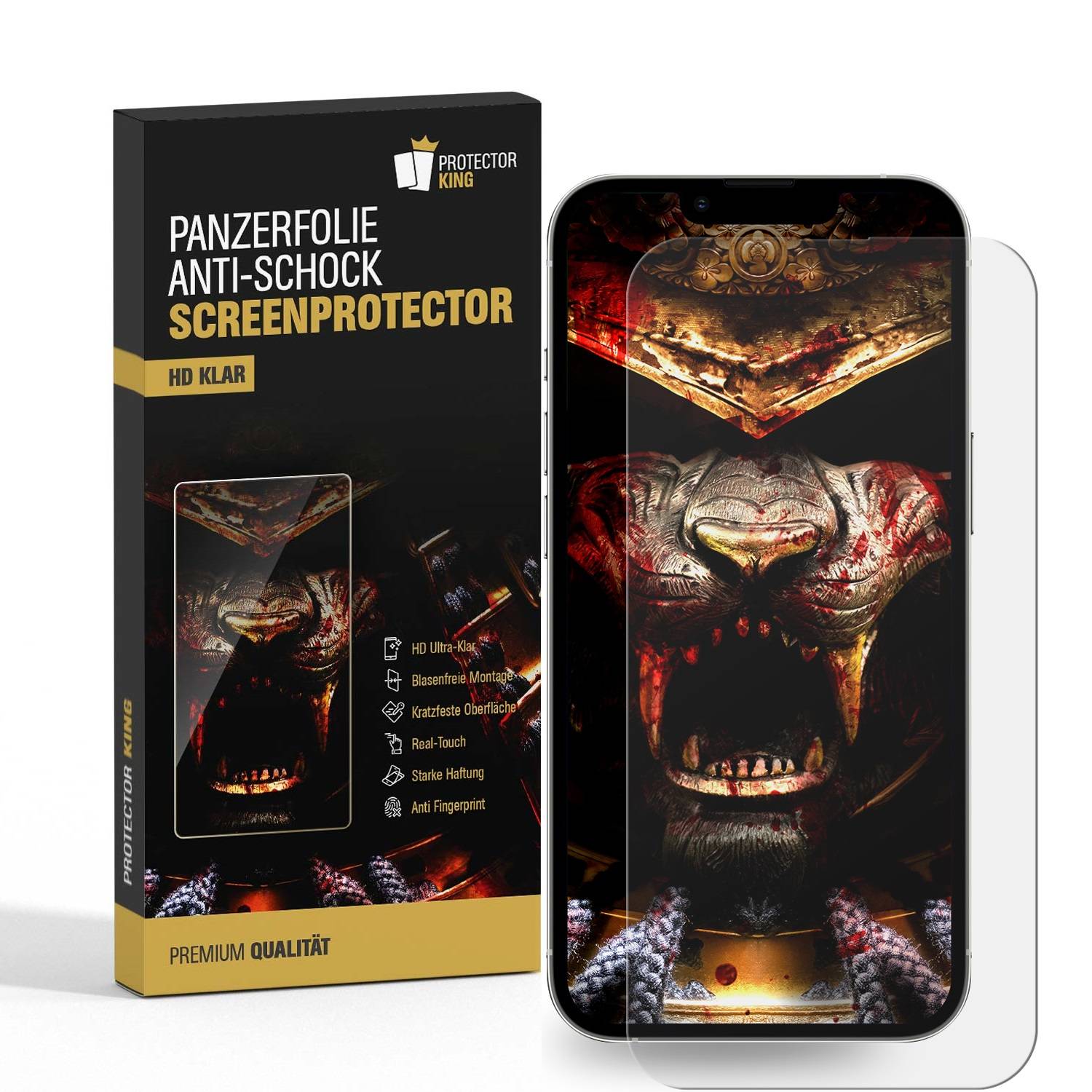 2x 9H Nano-Glass für iPhone 14 3D KLAR Anti-Shock Anti-Bruch Anti-Stoß Anti-Schmutz Panzernanoglas Displayschutz Schutzfolie Panzerfolie Panzerglas
