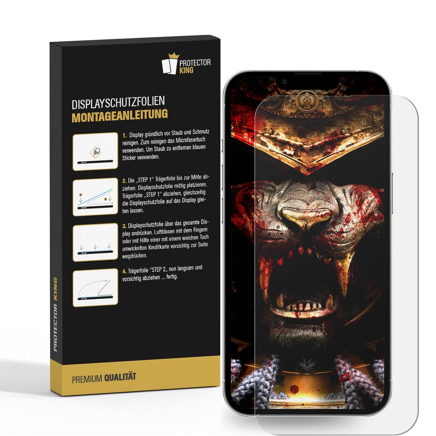2x 9H Nano-Glass für iPhone 14 3D KLAR Anti-Shock Anti-Bruch Anti-Stoß Anti-Schmutz Panzernanoglas Displayschutz Schutzfolie Panzerfolie Panzerglas