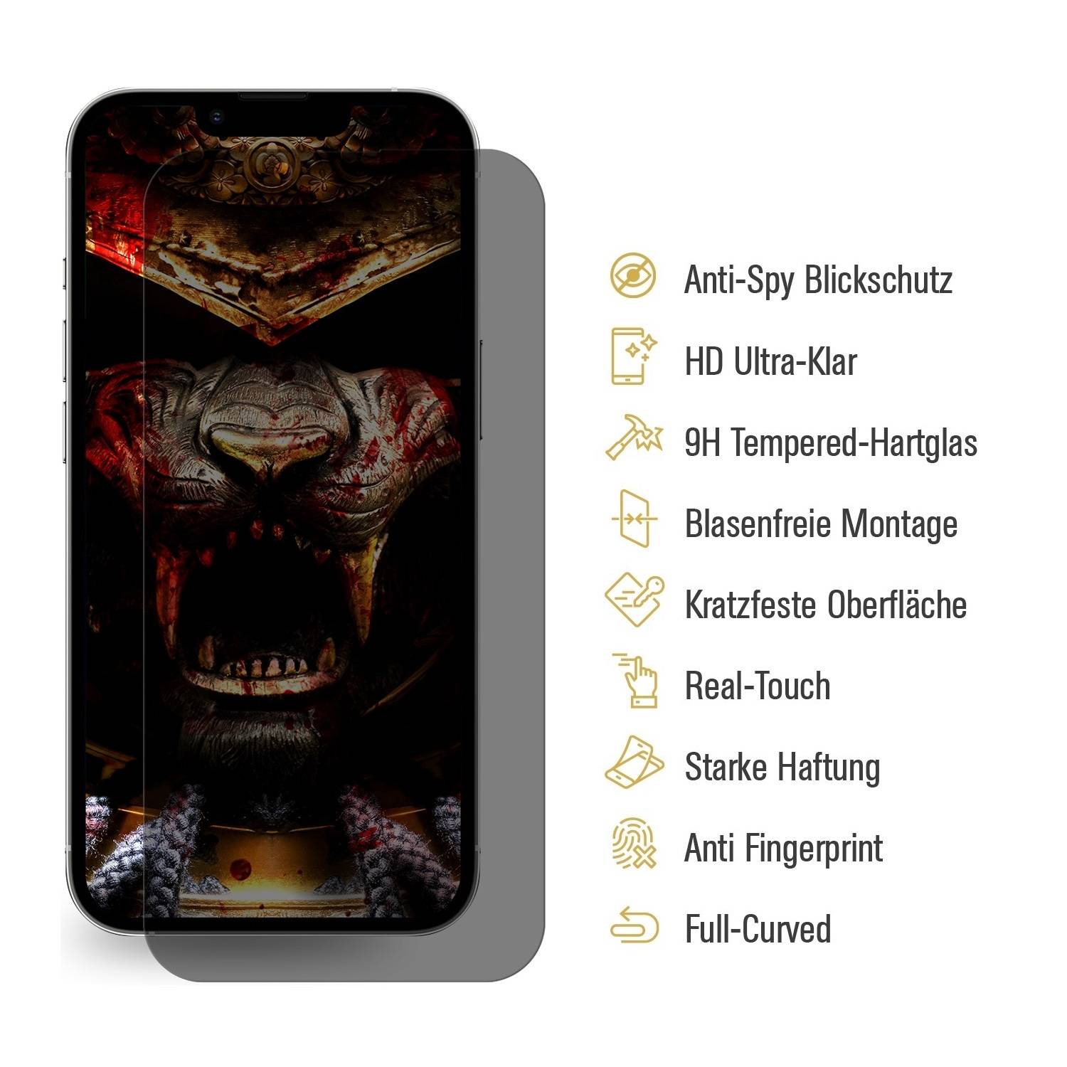 2x Blickschutz 9H Panzerhartglas für iPhone 15 Pro ANTI-SPIONAGE ANTI-SPY PRIVACY Displayschutz Schutzglas Panzerfolie Schutzfolie Displayglas