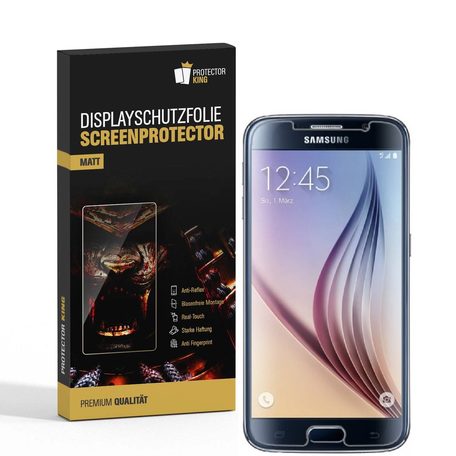 2x Displayschutzfolie für Samsung Galaxy S6 ANTI-REFLEX Displayfolie MATT