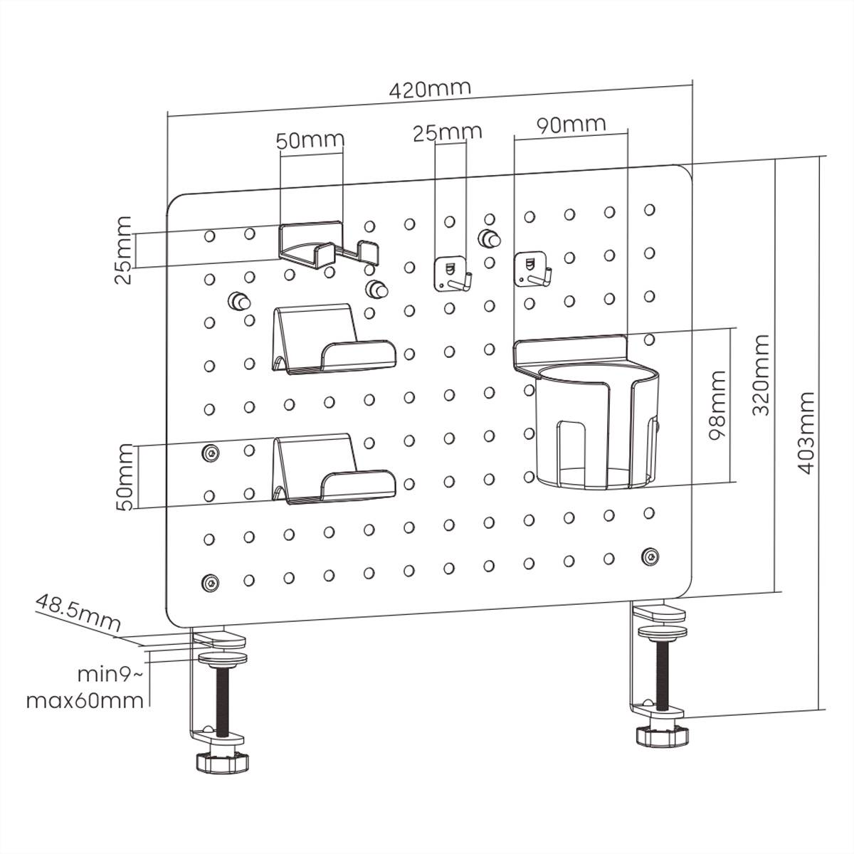 VALUE Stecktafel für Gamer, Klemmhalterung, rot