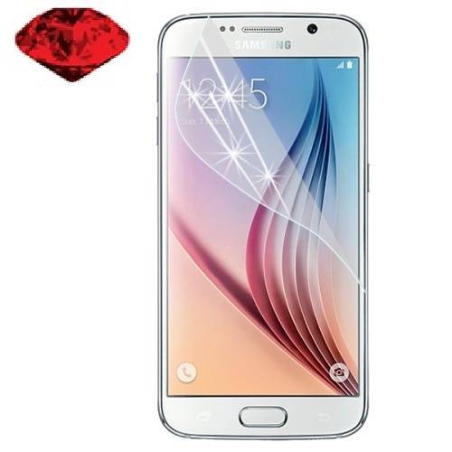2x Displayschutzfolie Schutzfolie ROT Diamant Glitzer für Samsung Galaxy S6 KLAR
