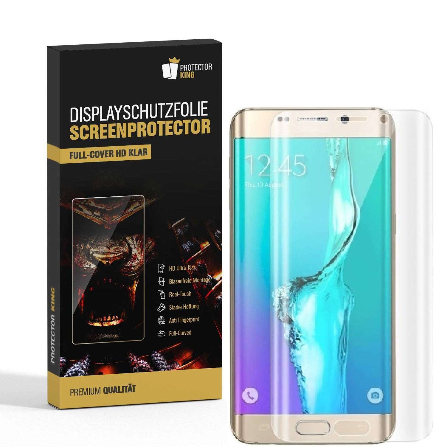 2x Displayfolie für Samsung Galaxy S6 Edge Plus FULL COVER Displayschutzfolie KLAR