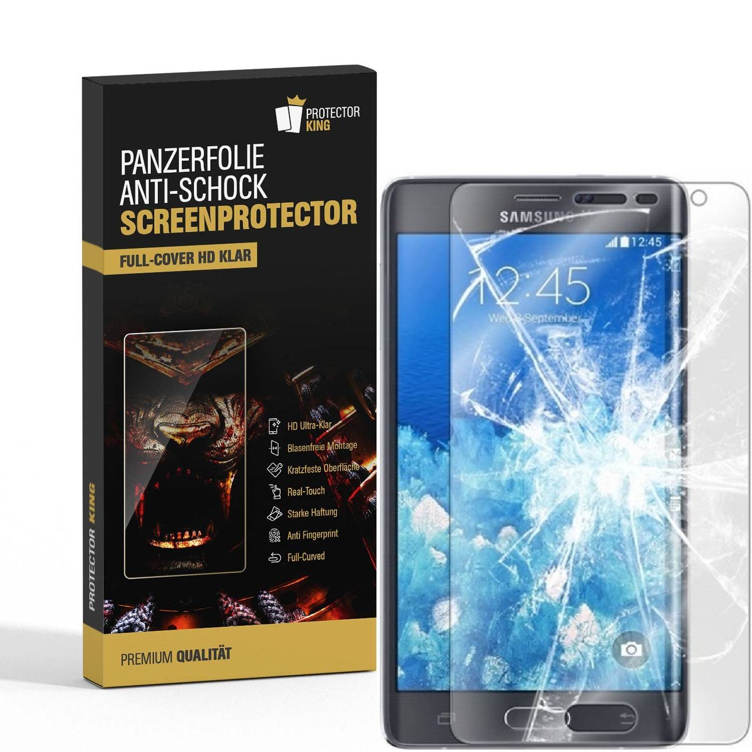 6x 9H Nano-Glass für Samsung Galaxy Note Edge FULL COVER 3D KLAR Anti-Shock Anti-Bruch Anti-Stoß Anti-Schmutz Panzernanoglas Displayschutz Schutzfol