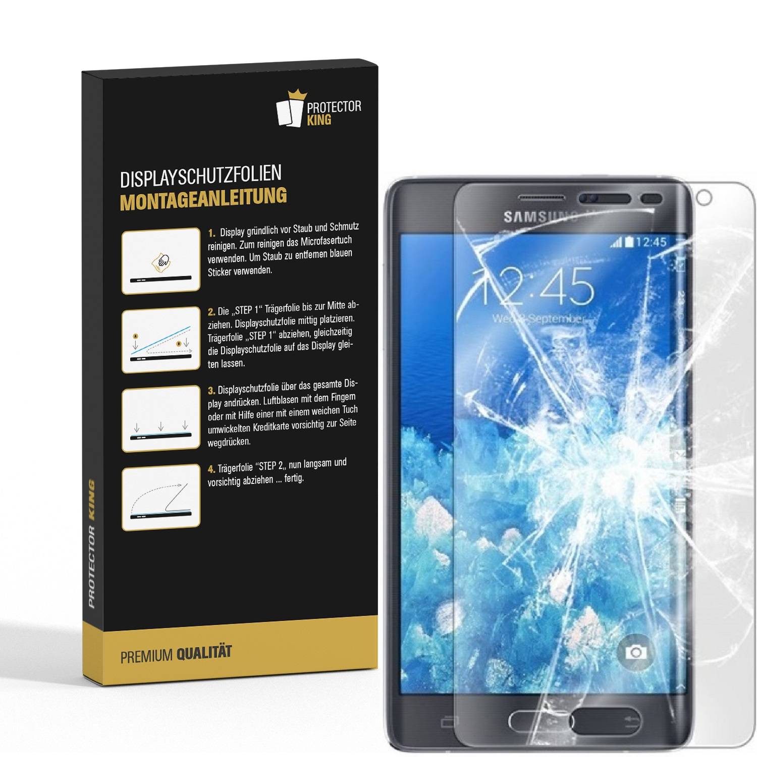 1x 9H Nano-Glass für Samsung Galaxy Note Edge FULL COVER 3D KLAR Anti-Shock Anti-Bruch Anti-Stoß Anti-Schmutz Panzernanoglas Displayschutz Schutzfol