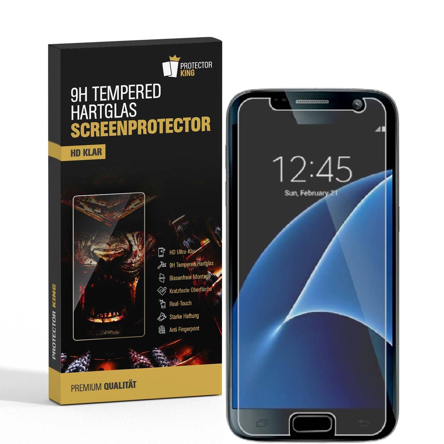 3x 9H Hartglas für Samsung Galaxy S7 Displayschutz Schutzglas Schutzfolie KLAR Panzerfolie Panzerglas Displayglas Glasfolie Echtes Glas