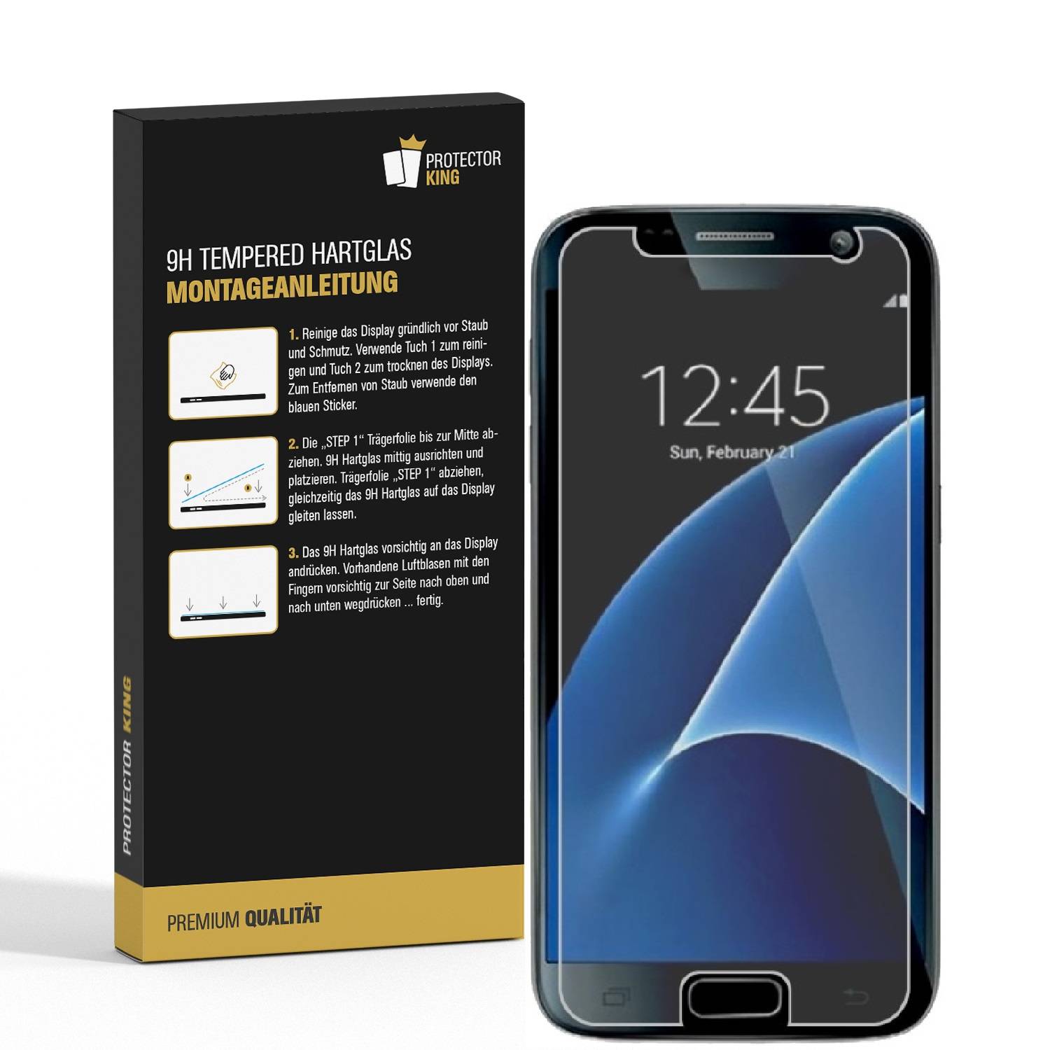 2x 9H Hartglas für Samsung Galaxy S7 Displayschutz Schutzglas Schutzfolie KLAR Panzerfolie Panzerglas Displayglas Glasfolie Echtes Glas