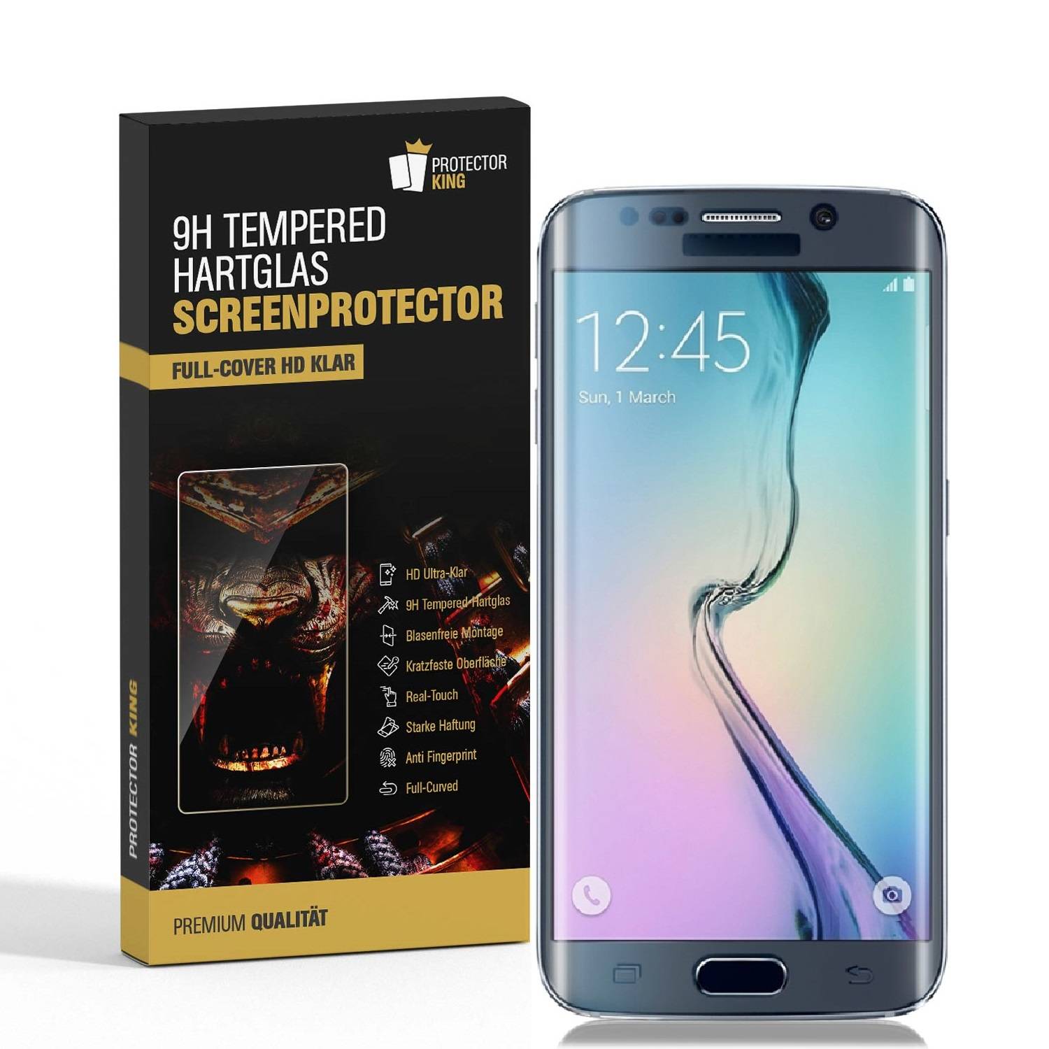 3x 9H Hartglas für Samsung Galaxy S6 Edge Plus FULL CURVED Panzerfolie Displayschutz KLAR Panzerglas Schutzglas Schutzfolie Displayfolie