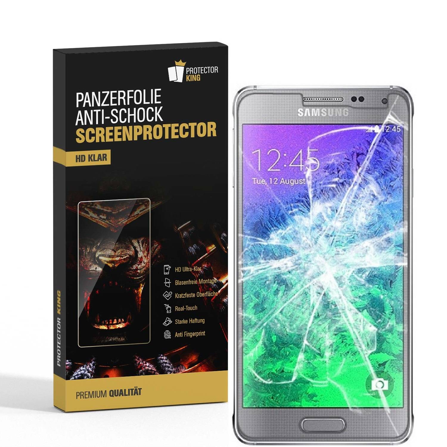 6x 9H Nano-Glass für Samsung Galaxy Alpha 3D KLAR Anti-Shock Anti-Bruch Anti-Stoß Anti-Schmutz Panzernanoglas Displayschutz Schutzfolie Panzerfolie