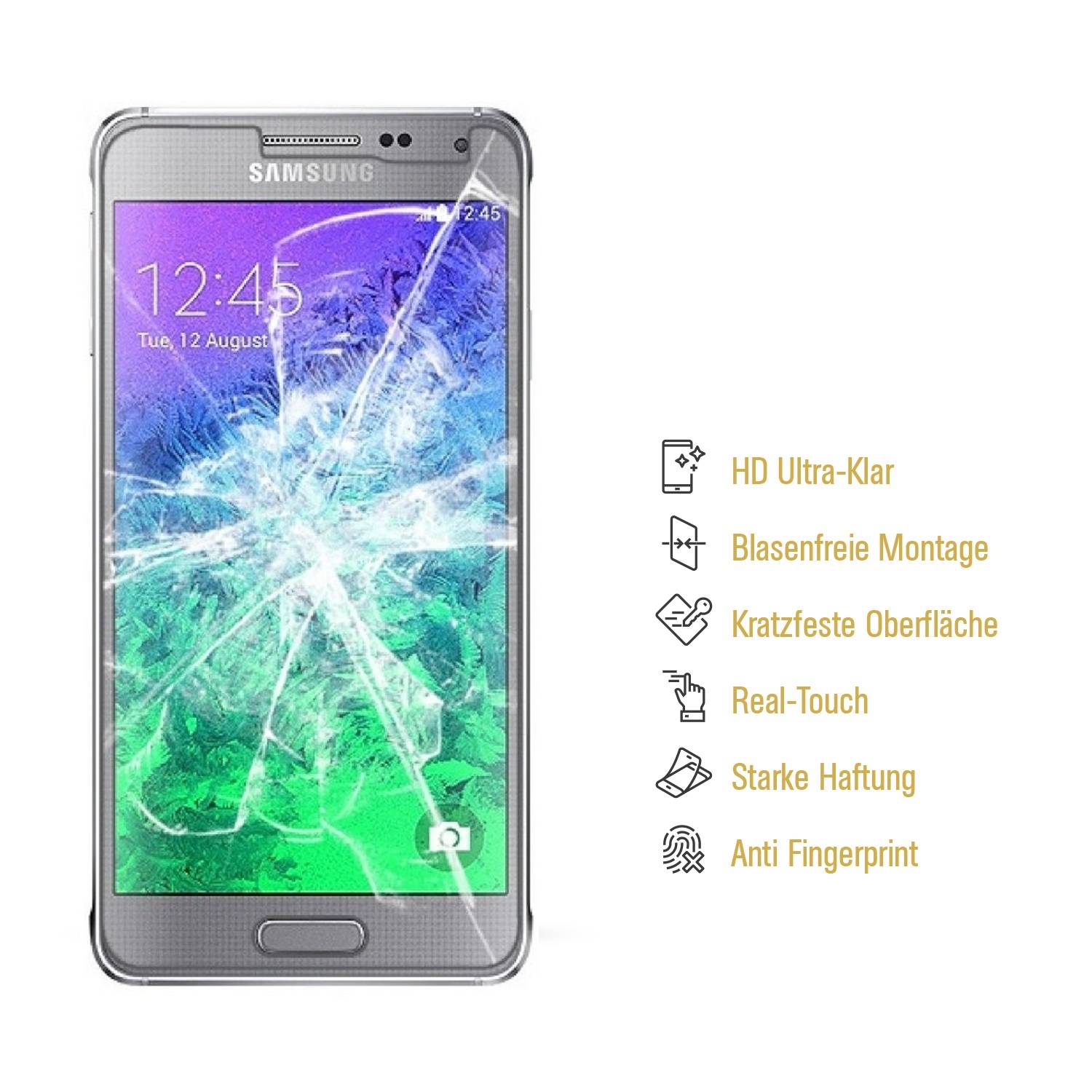 4x 9H Nano-Glass für Samsung Galaxy Alpha 3D KLAR Anti-Shock Anti-Bruch Anti-Stoß Anti-Schmutz Panzernanoglas Displayschutz Schutzfolie Panzerfolie