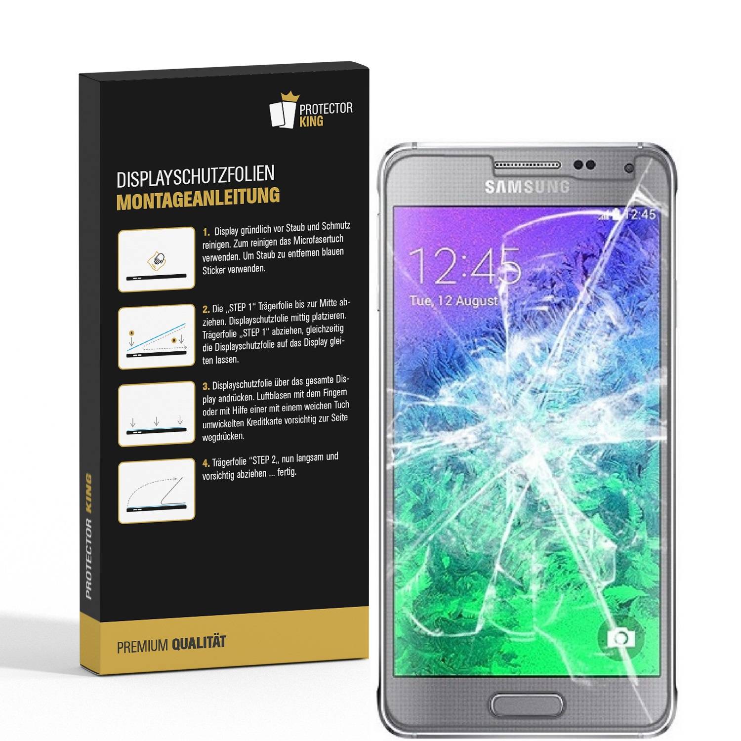 6x 9H Nano-Glass für Samsung Galaxy Alpha 3D KLAR Anti-Shock Anti-Bruch Anti-Stoß Anti-Schmutz Panzernanoglas Displayschutz Schutzfolie Panzerfolie