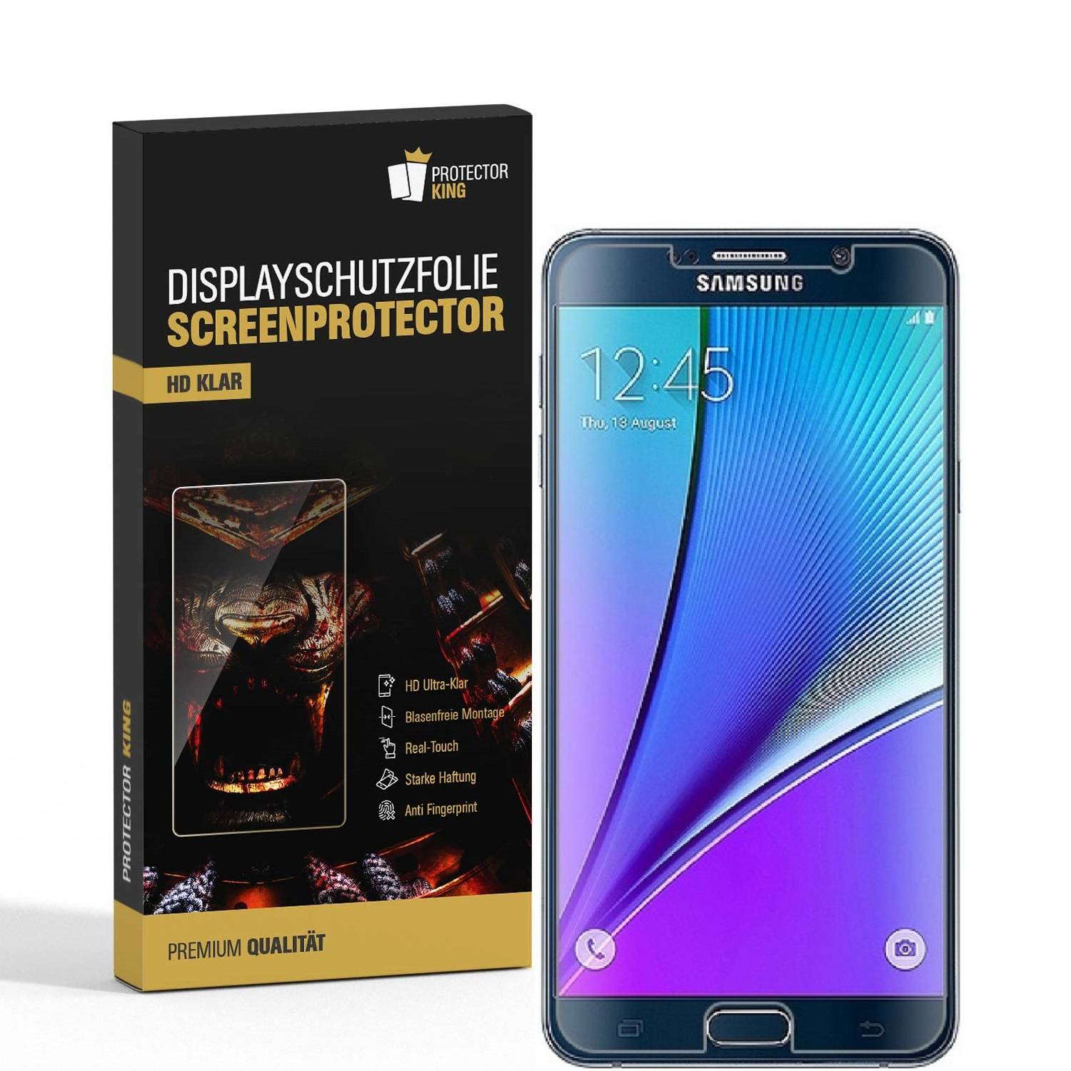 6x Displayschutzfolie für Samsung Galaxy Note 5 Displayfolie Schutzfolie HD KLAR