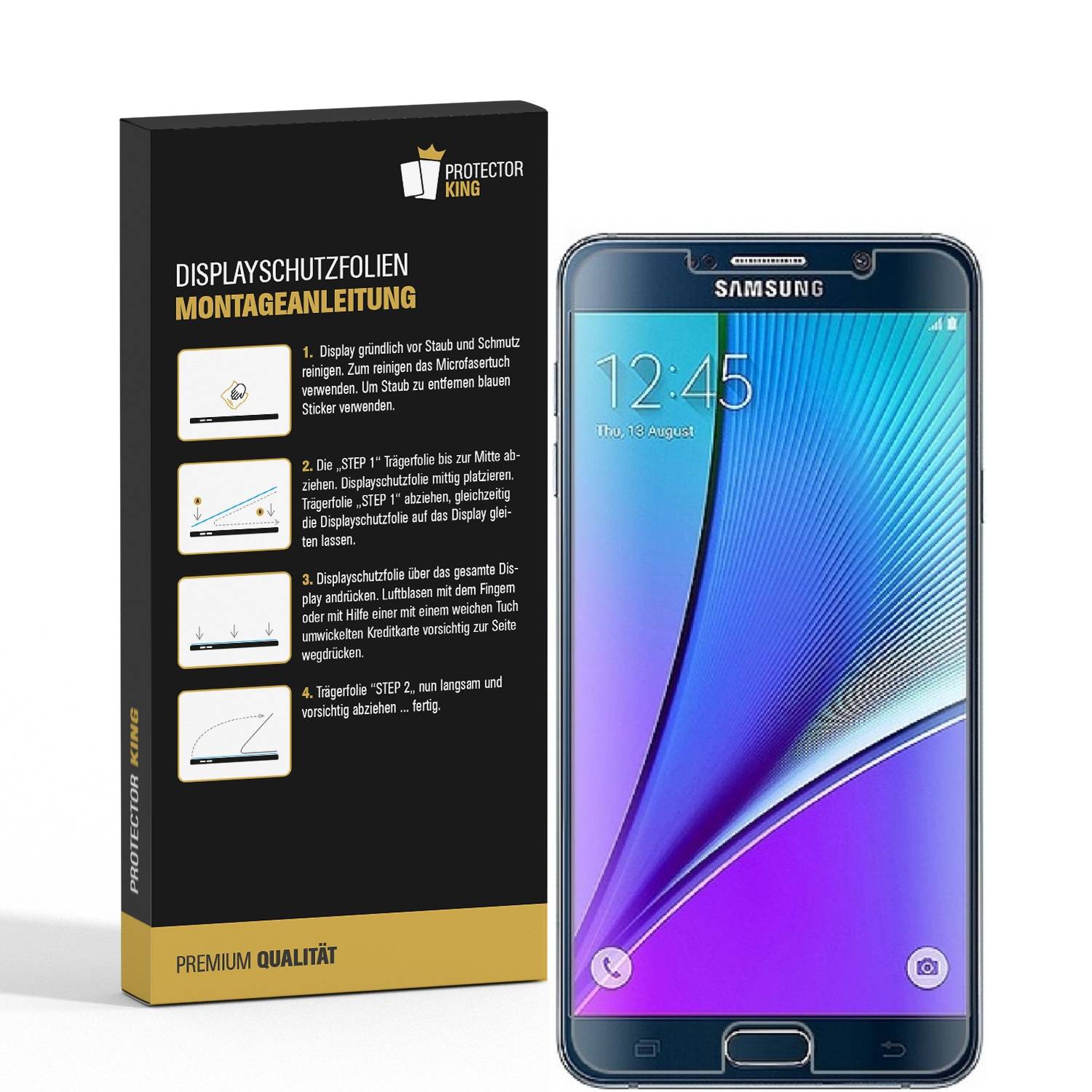4x Displayschutzfolie für Samsung Galaxy Note 5 Displayfolie Schutzfolie HD KLAR