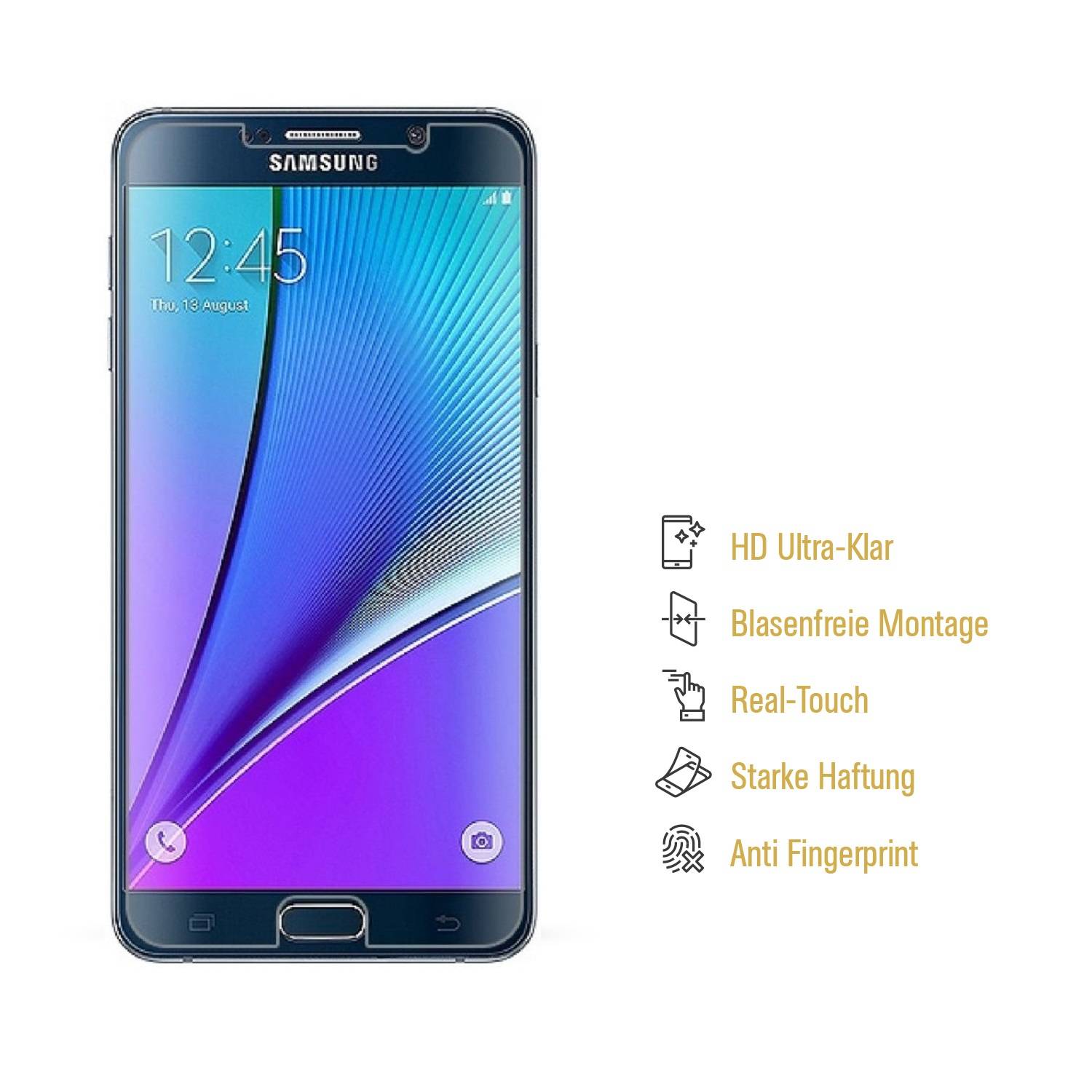 6x Displayschutzfolie für Samsung Galaxy Note 5 Displayfolie Schutzfolie HD KLAR