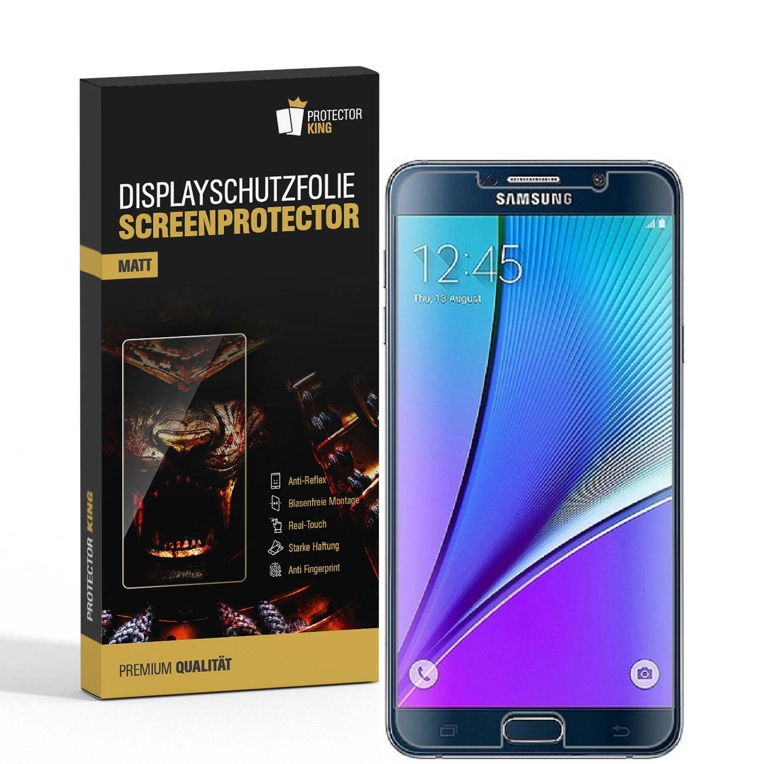 4x Displayschutzfolie für Samsung Galaxy Note 5 ANTI-REFLEX Schutzfolie MATT