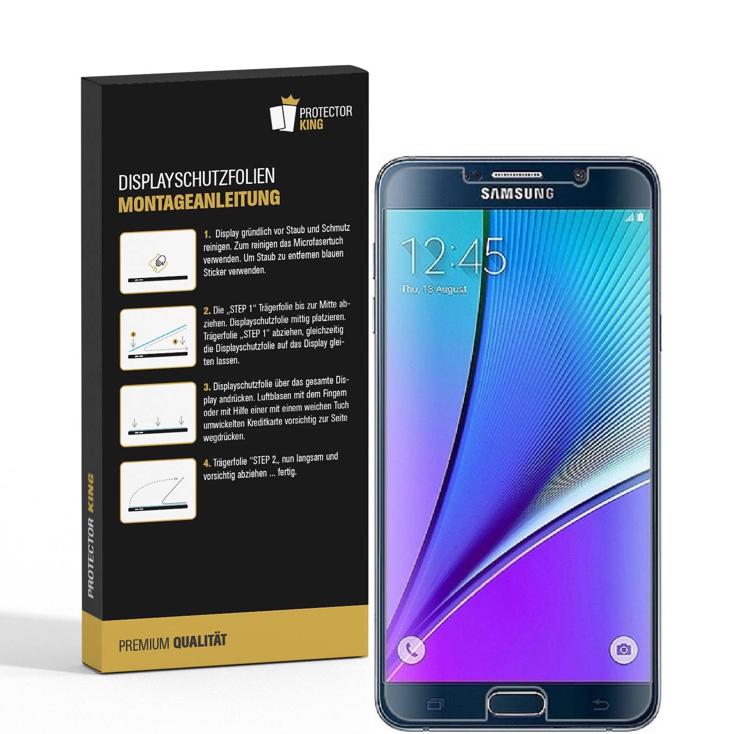 4x Displayschutzfolie für Samsung Galaxy Note 5 ANTI-REFLEX Schutzfolie MATT