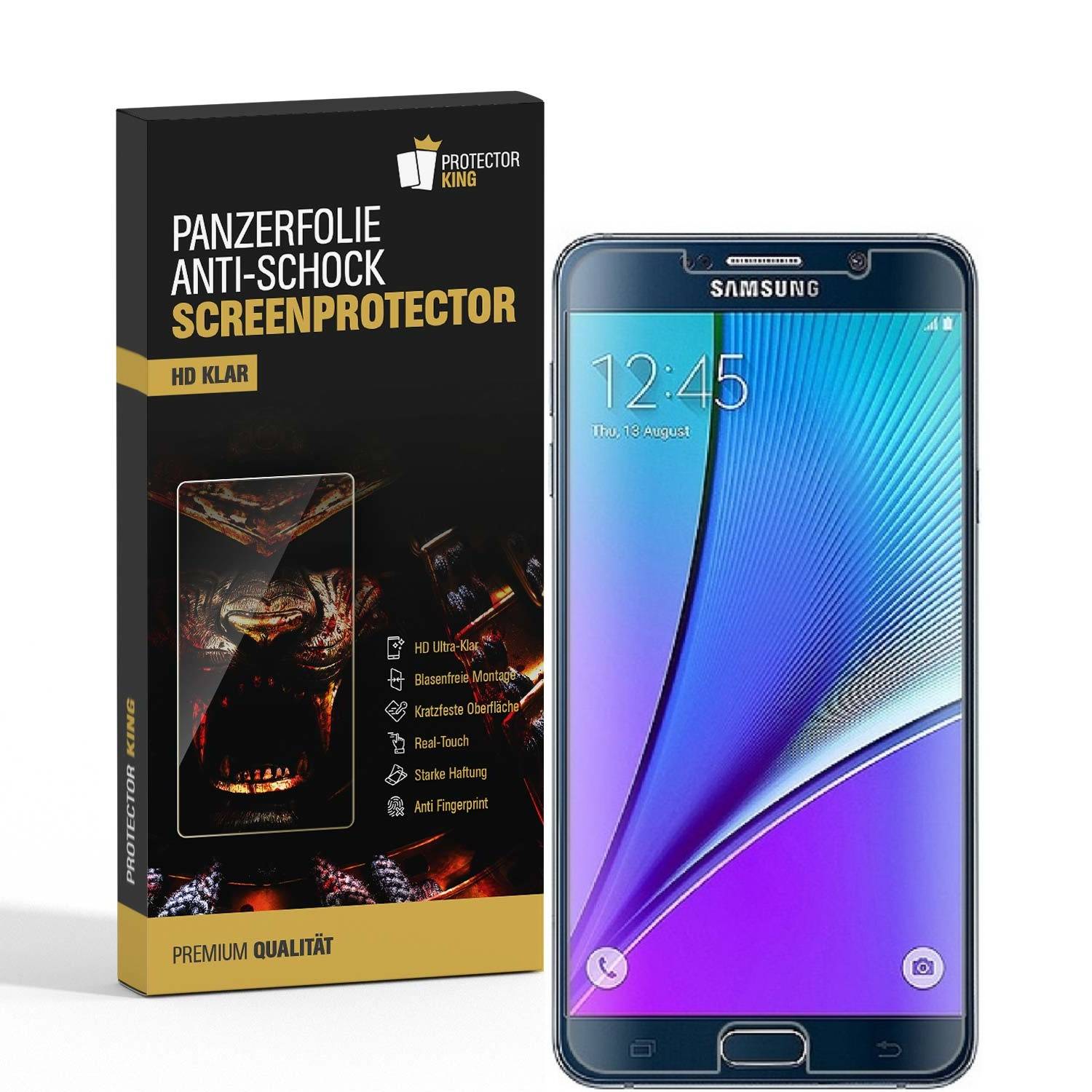 6x 9H Nano-Glass für Samsung Galaxy Note 5 3D KLAR Anti-Shock Anti-Bruch Anti-Stoß Anti-Schmutz Panzernanoglas Displayschutz Schutzfolie Panzerfolie
