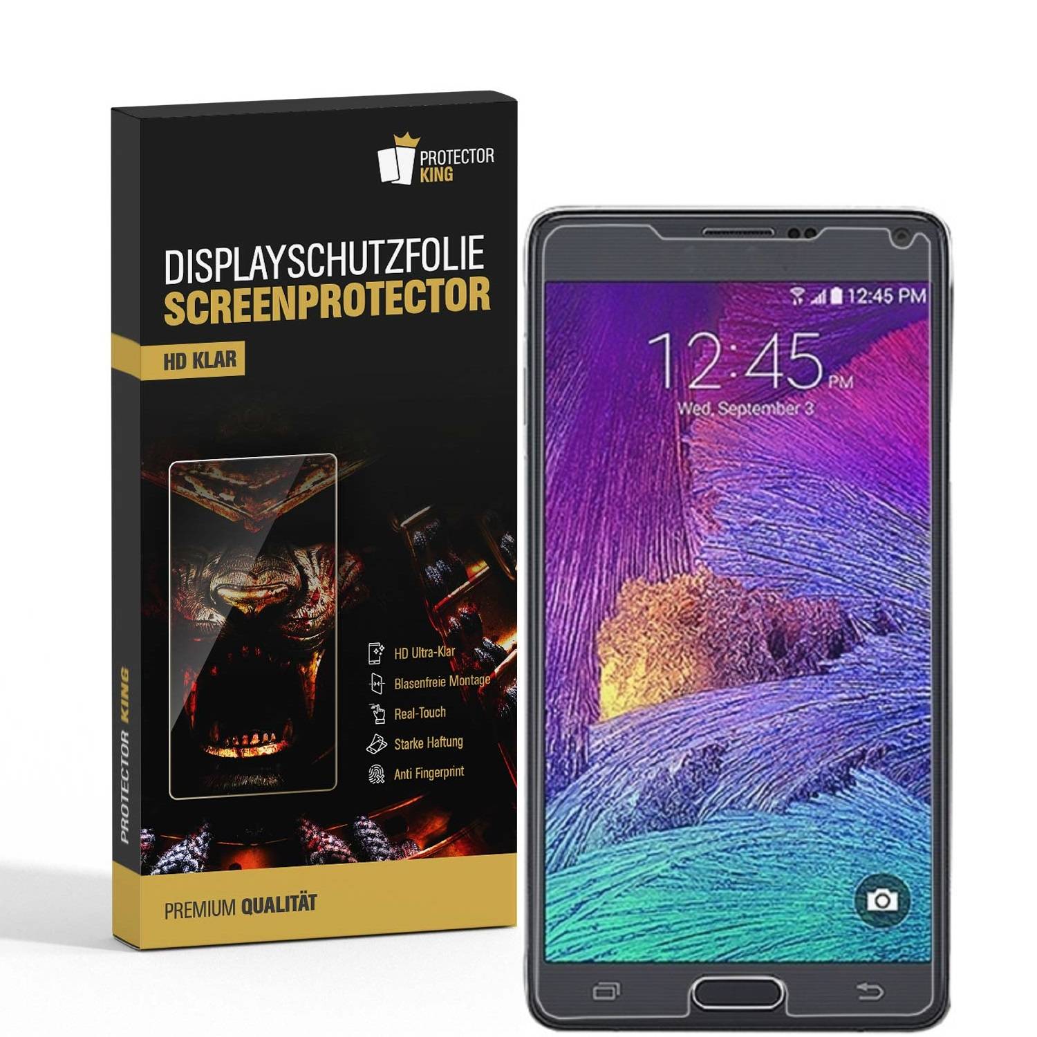 4x Displayschutzfolie für Samsung Galaxy Note 4 Displayfolie Schutzfolie HD KLAR