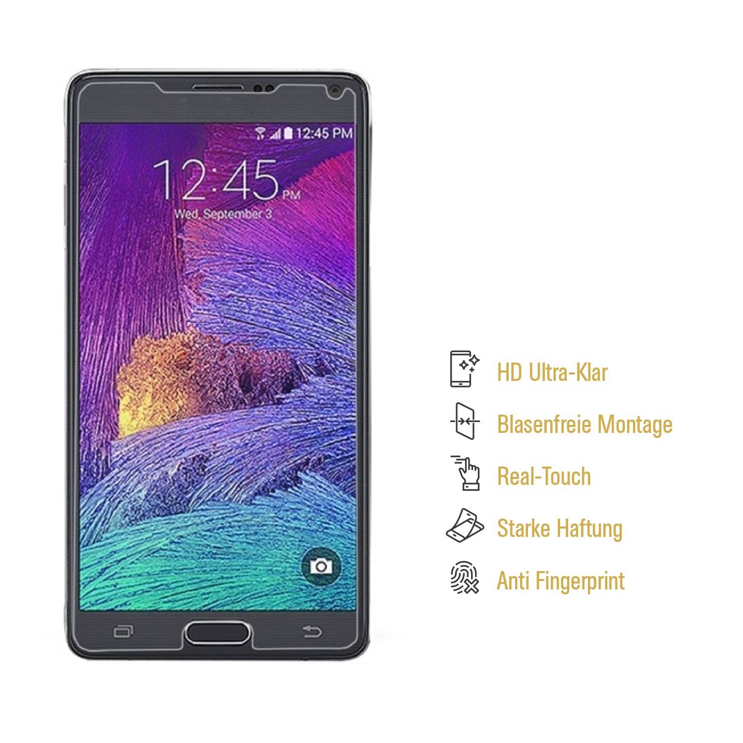 4x Displayschutzfolie für Samsung Galaxy Note 4 Displayfolie Schutzfolie HD KLAR