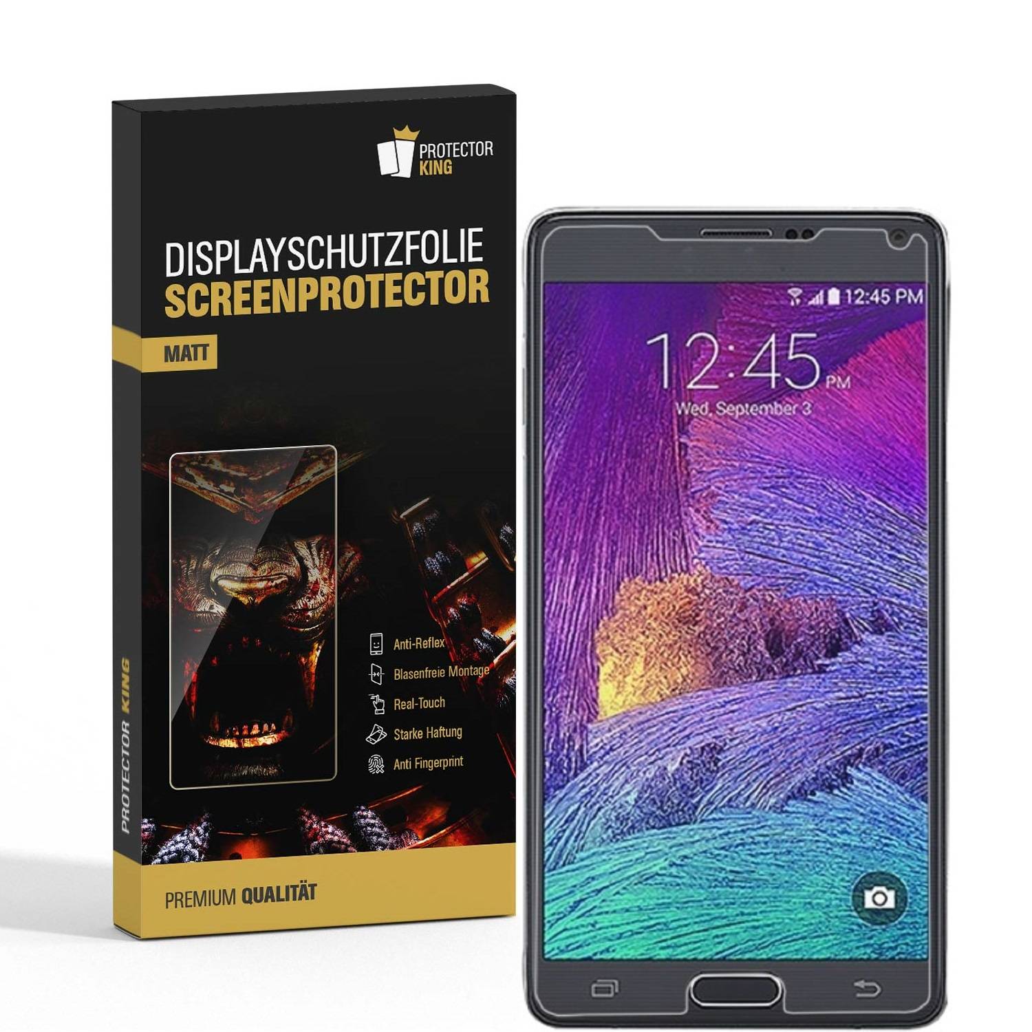 4x Displayschutzfolie für Samsung Galaxy Note 4 ANTI-REFLEX Schutzfolie MATT
