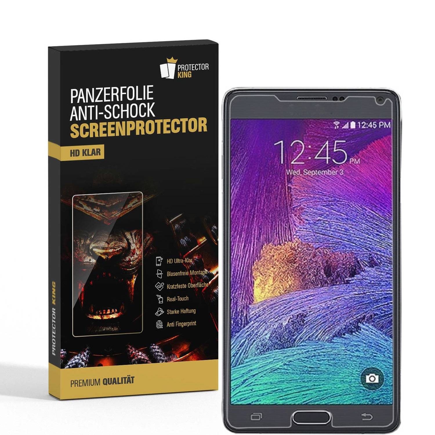 6x 9H Nano-Glass für Samsung Galaxy Note 4 3D KLAR Anti-Shock Anti-Bruch Anti-Stoß Anti-Schmutz Panzernanoglas Displayschutz Schutzfolie Panzerfolie