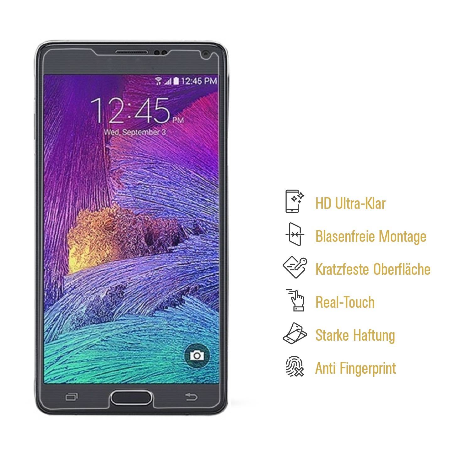 6x 9H Nano-Glass für Samsung Galaxy Note 4 3D KLAR Anti-Shock Anti-Bruch Anti-Stoß Anti-Schmutz Panzernanoglas Displayschutz Schutzfolie Panzerfolie