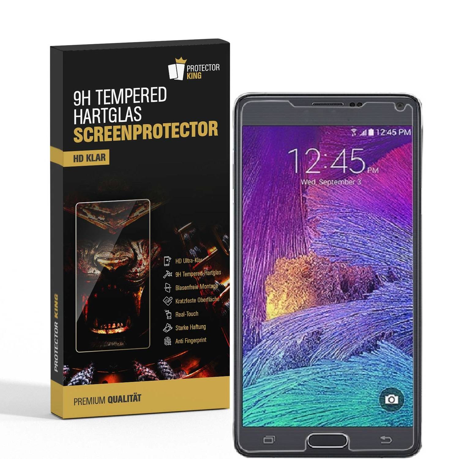 3x 9H Hartglasfolie für Samsung Galaxy Note 4 Panzerfolie Displayglas HD KLAR Panzerglas Schutzfolie