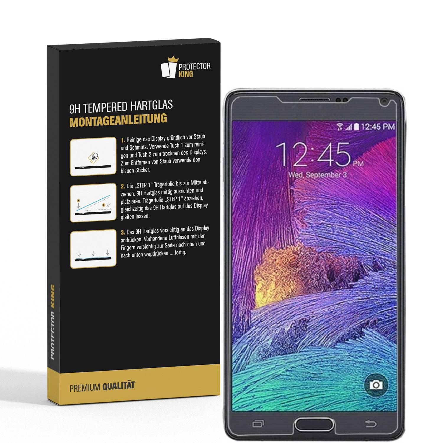 3x 9H Hartglasfolie für Samsung Galaxy Note 4 Panzerfolie Displayglas HD KLAR Panzerglas Schutzfolie