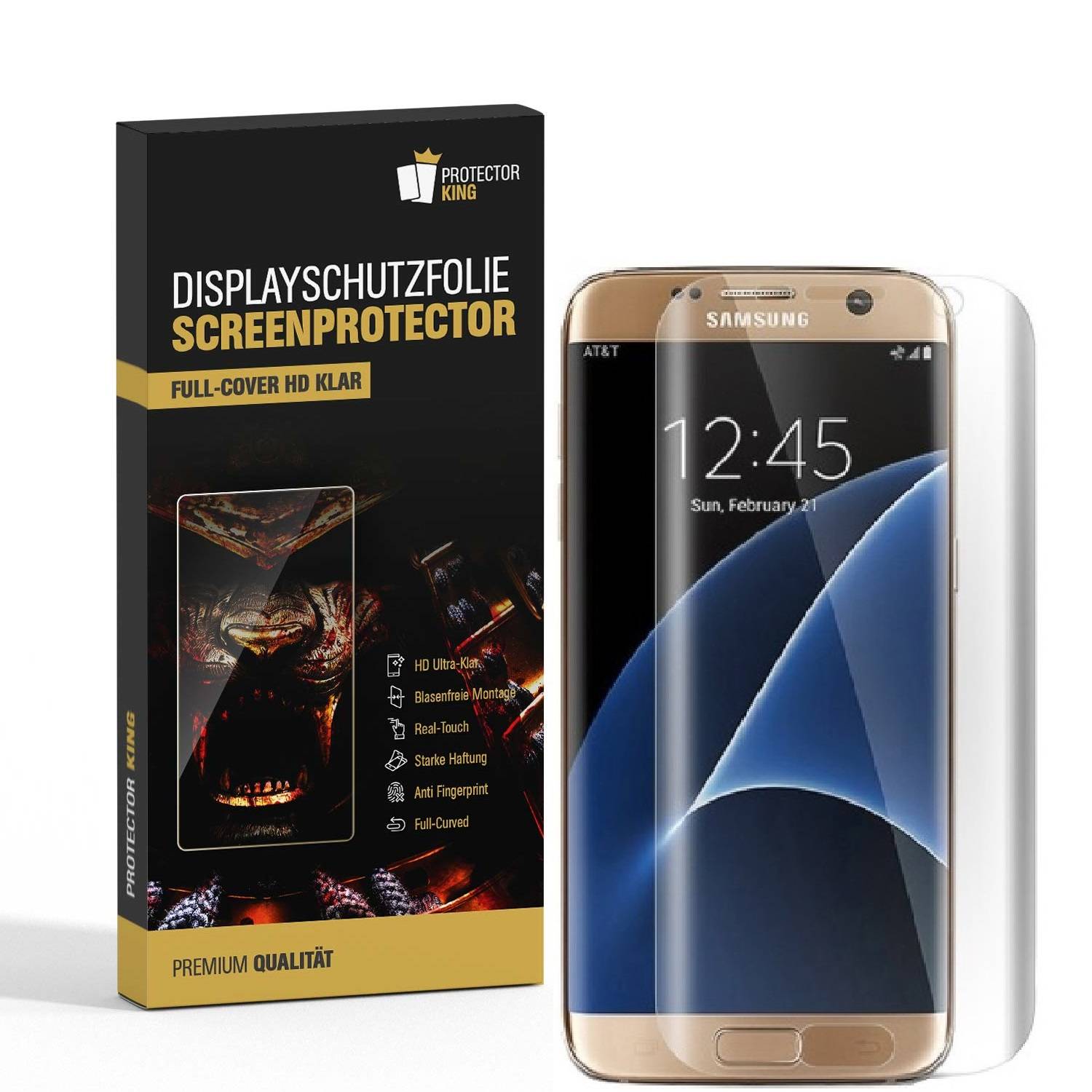 3x Displayfolie für Samsung Galaxy S7 Edge FULL COVER Displayschutzfolie HD KLAR