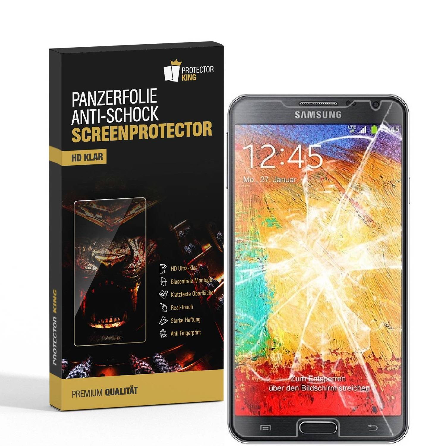 6x 9H Nano-Glass für Samsung Galaxy Note 3 3D KLAR Anti-Shock Anti-Bruch Anti-Stoß Anti-Schmutz Panzernanoglas Displayschutz Schutzfolie Panzerfolie