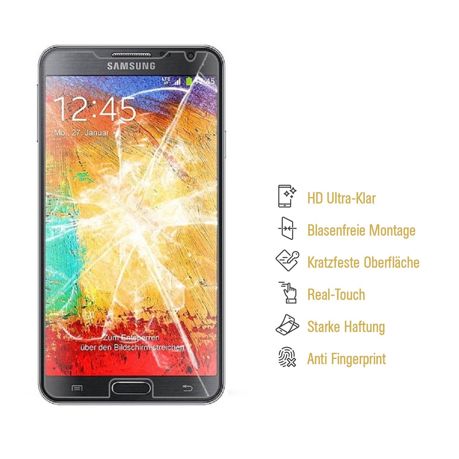 3x 9H Nano-Glass für Samsung Galaxy Note 3 3D KLAR Anti-Shock Anti-Bruch Anti-Stoß Anti-Schmutz Panzernanoglas Displayschutz Schutzfolie Panzerfolie