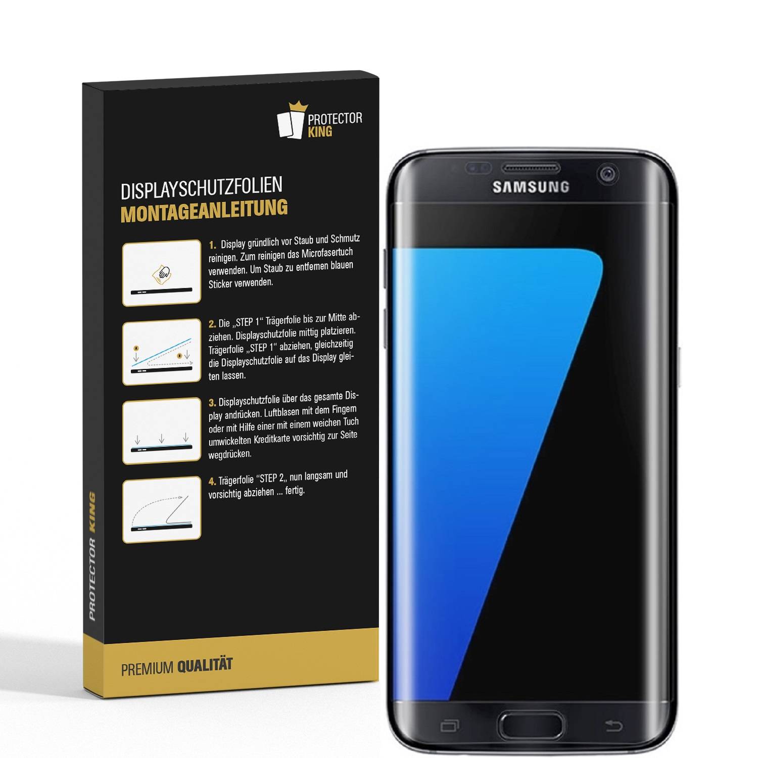 1x Displayfolie für Samsung Galaxy S7 FULL-COVER Displayschutzfolie HD KLAR