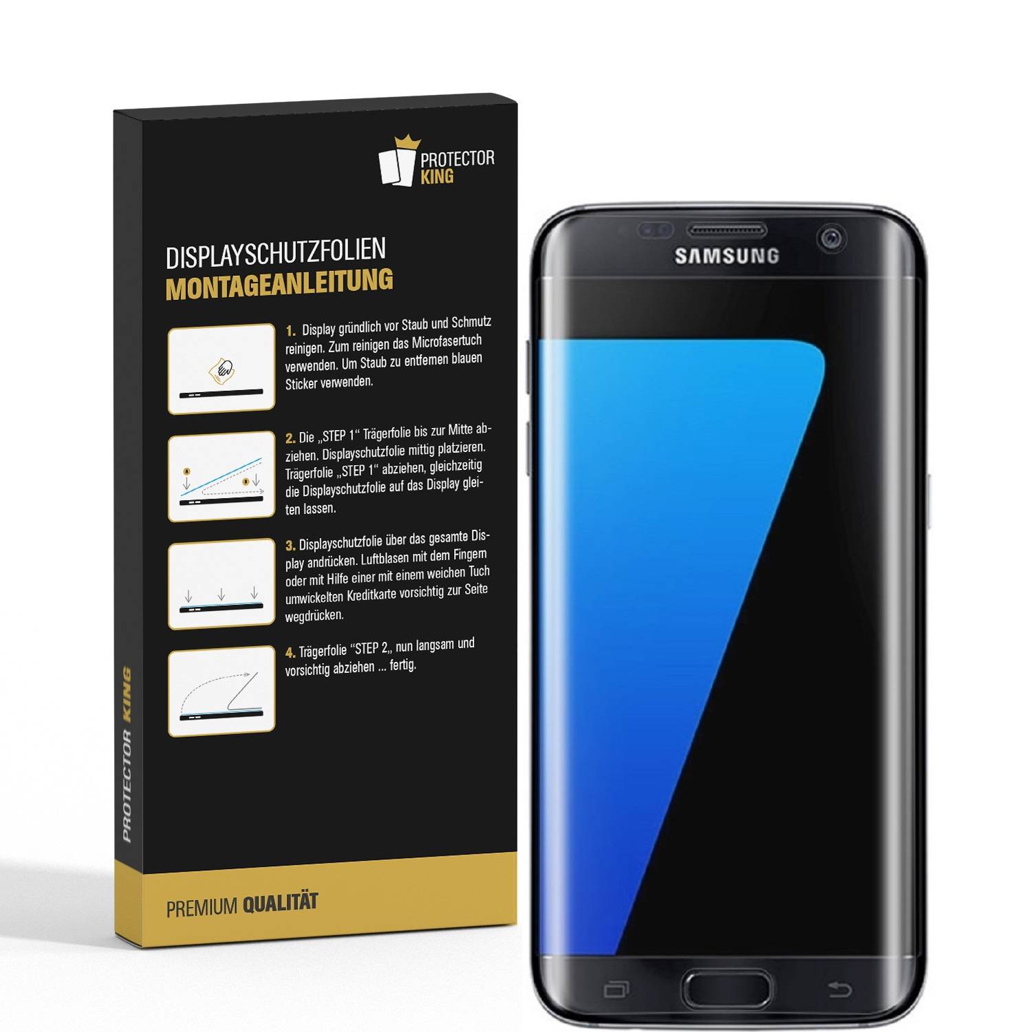 2x Displayfolie für Samsung Galaxy S7 FULL-COVER Displayschutzfolie Display MATT