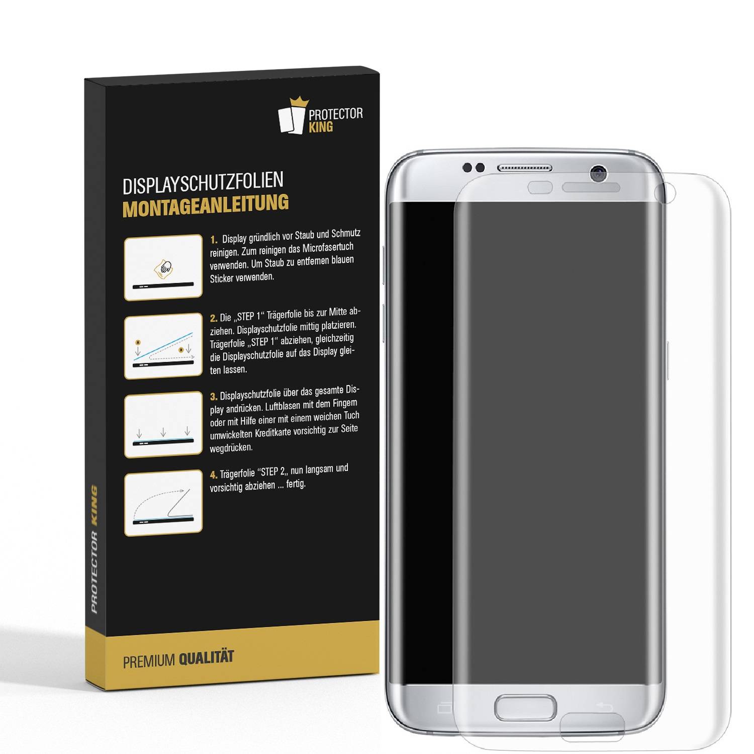 4x Panzerfolie für Samsung Galaxy S7 Edge FULL COVER Displayschutzfolie HD KLAR