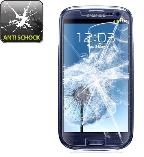 3x Panzerfolie für Samsung Galaxy S3 ANTI-SCHOCK Displayschutzfolie HD KLAR