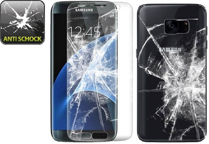 2x Panzerfolie für Samsung Galaxy S7 FULL-COVER Displayschutzfolie HD KLAR F/B