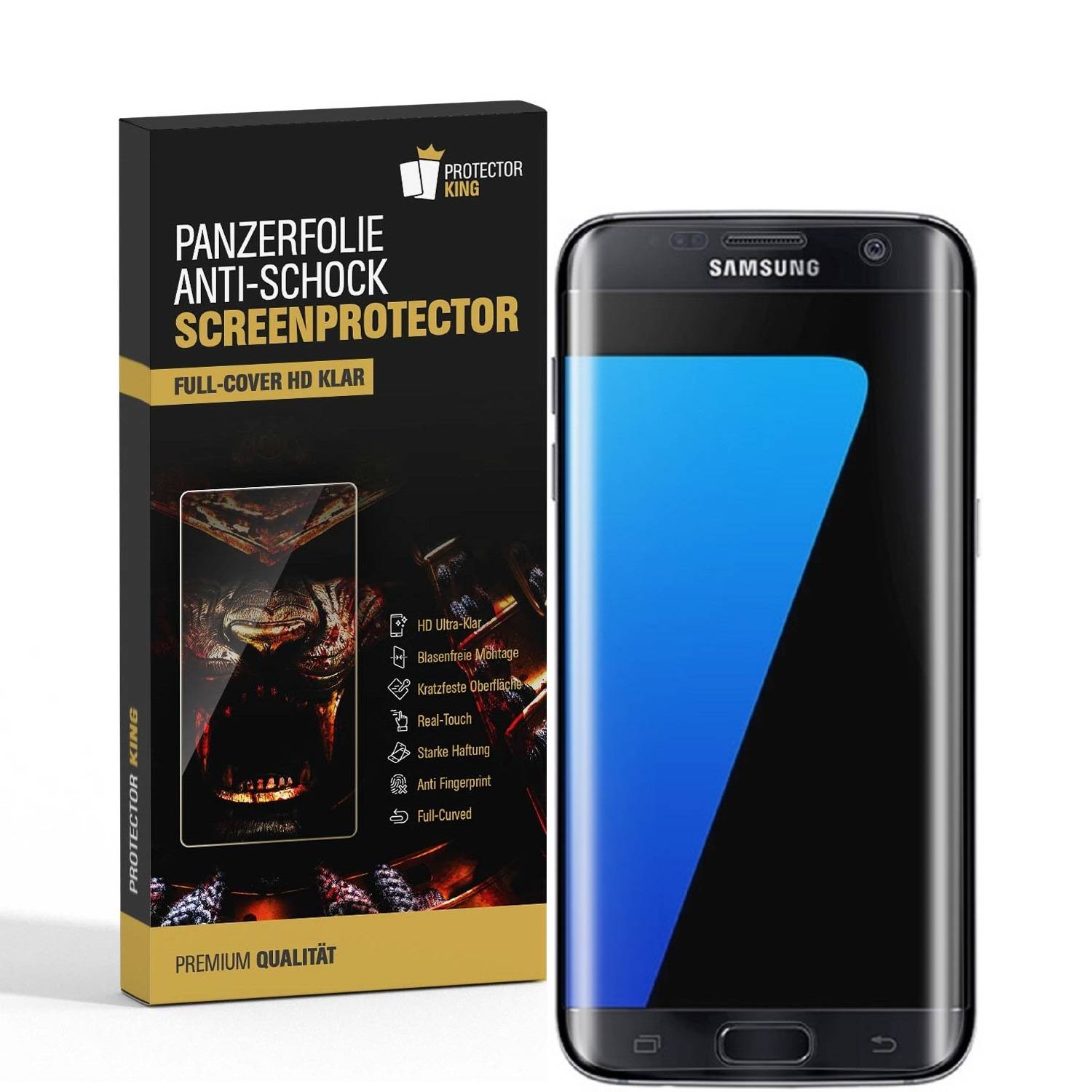 1x Panzerfolie für Samsung Galaxy S7 FULL-COVER Displayschutzfolie Display KLAR