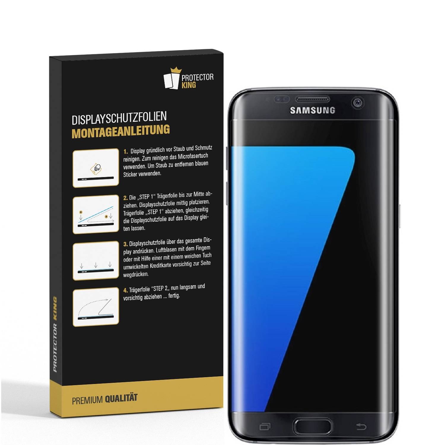 4x Panzerfolie für Samsung Galaxy S7 FULL-COVER Displayschutzfolie Display MATT