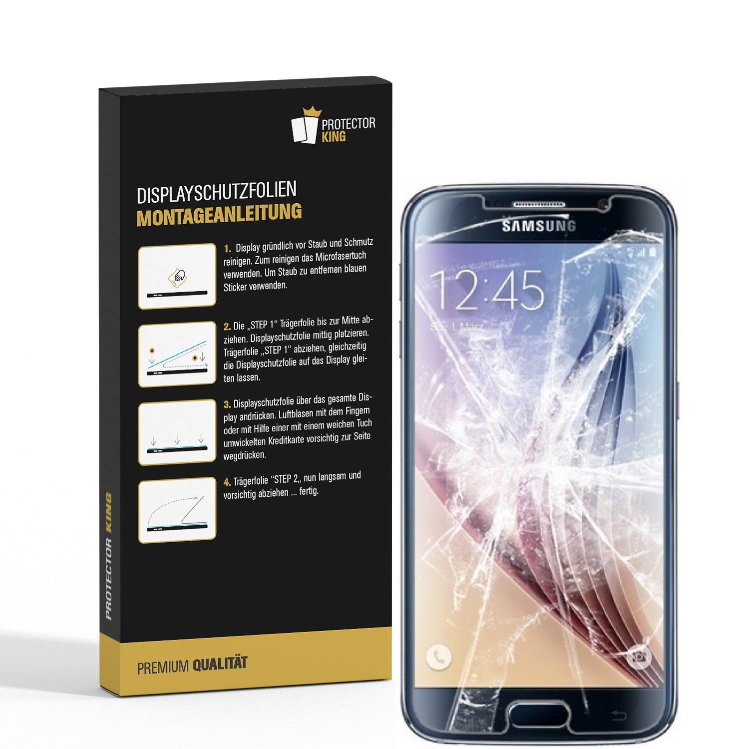 6x Panzerfolie für Samsung Galaxy S6 ANTI-SCHOCK Displayschutzfolie MATT