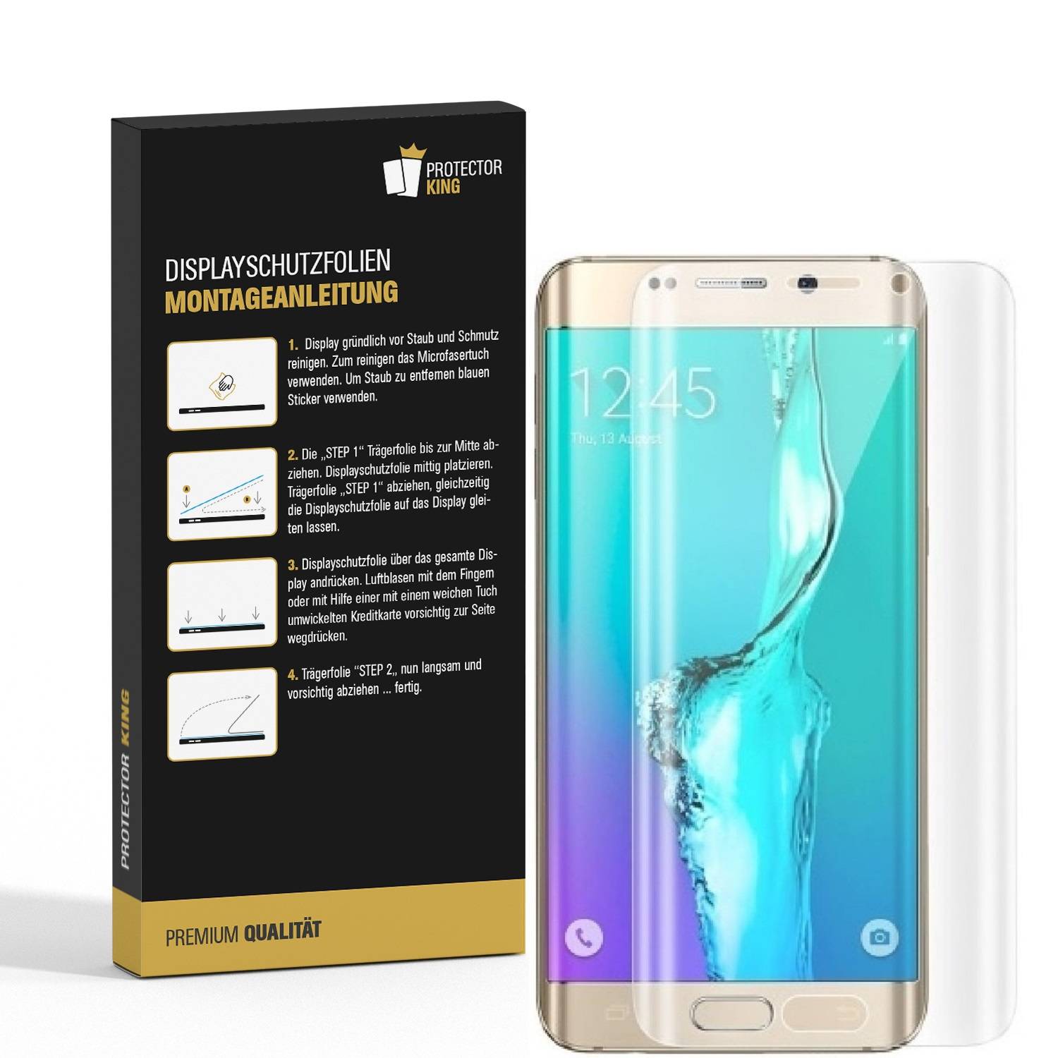 6x Displayfolie für Samsung Galaxy S6 Edge Plus FULL-COVER Displayschutzfolie MATT