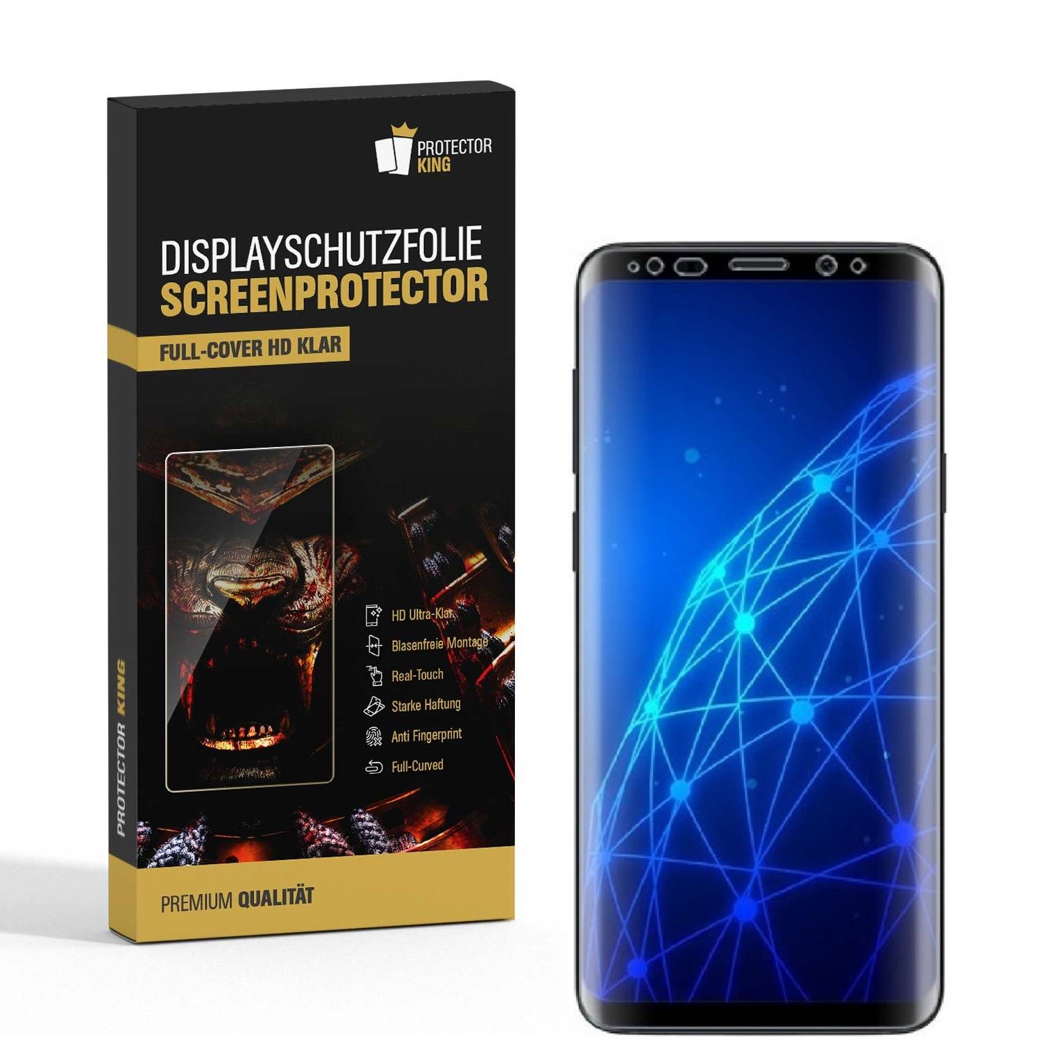 3x Displayschutzfolie für Samsung Galaxy S8 Plus Schutzfolie FULL COVER HD KLAR